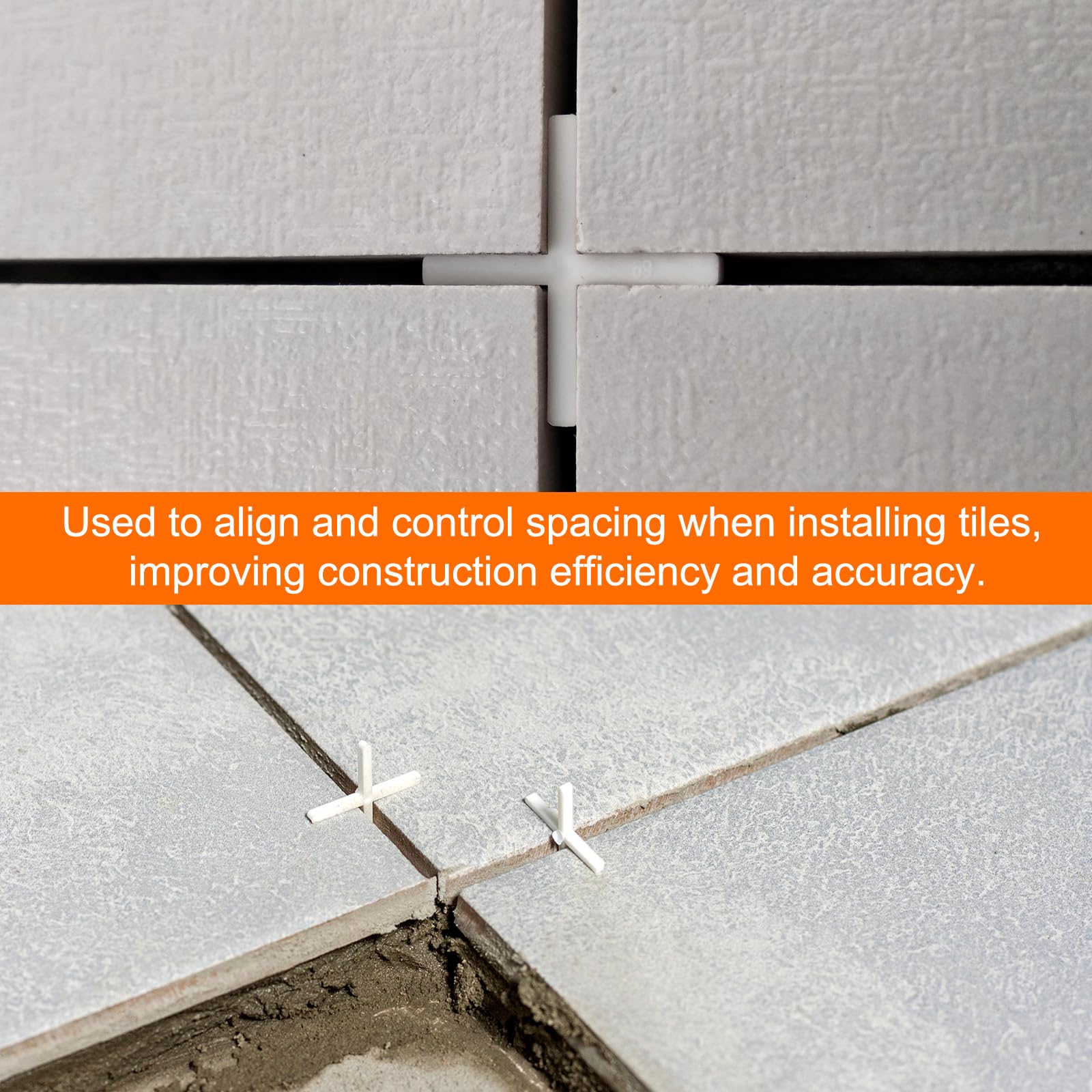 QUARKZMAN 500Pz Separatori per Piastrelle 2mm Croce in Plastica Rigida Livellatore di Piastrelle Spaziatura Clip per Installazione di Piastrelle Ceramiche A Parete E Pavimento