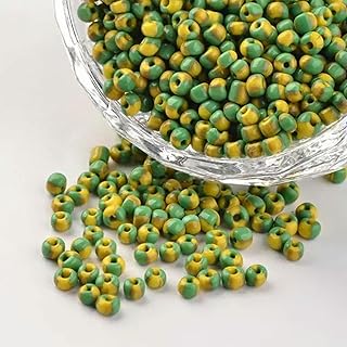 1666 Piezas de Cuentas pequeñas Redondas Opacas de 8/0, espaciadoras Sueltas y Lisas para Manualidades, de 2,5 a 3 mm, de Color Verde Primavera Mediano