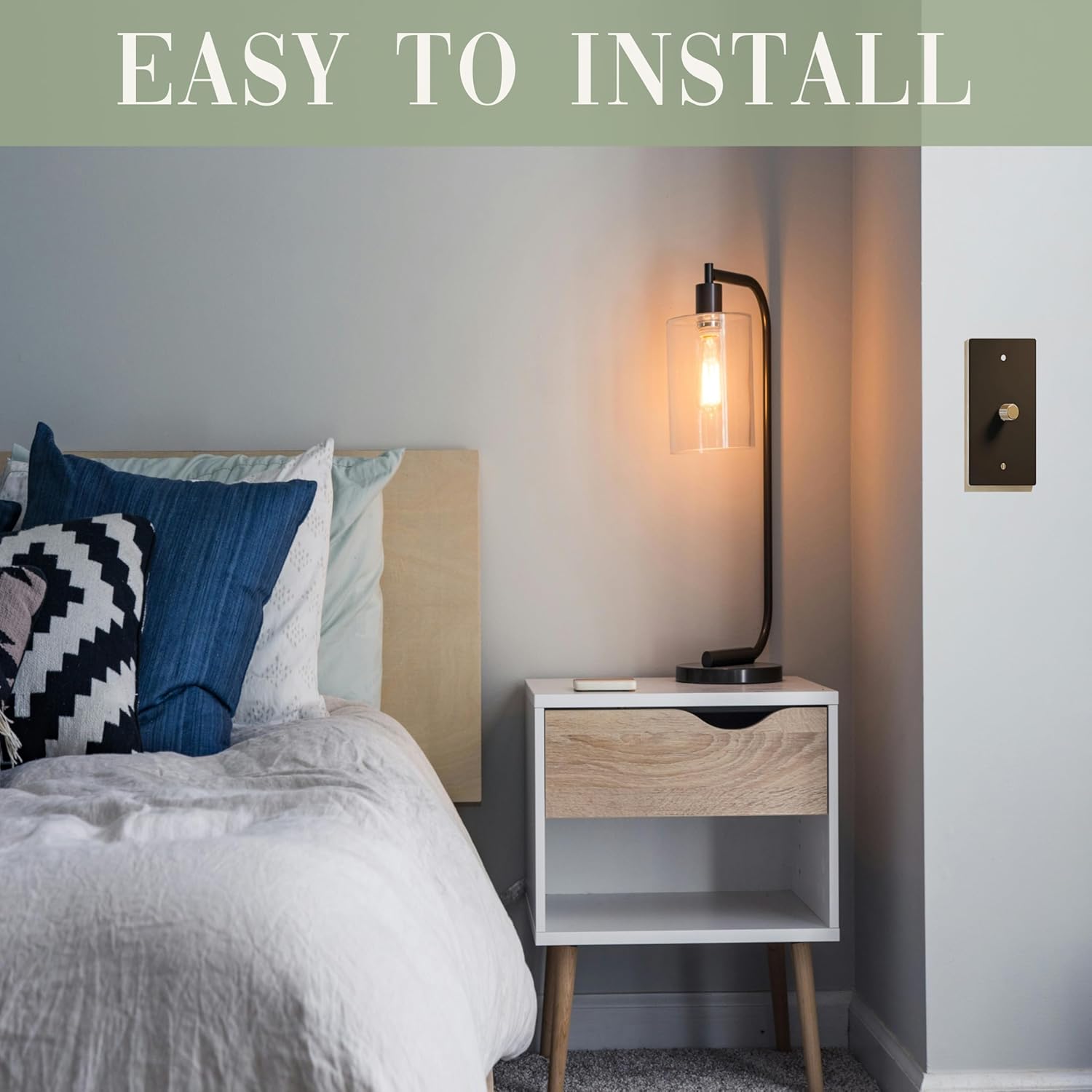 Brass Dimmer Light Switch – 120V AC – Solid Brass Wall Plate for LED Bulbs – Handcrafted Rotary Dimmer with Knurled Knob – UL Listed Flicker-Free Dimming | Vintage Style Light Control for Home Decor