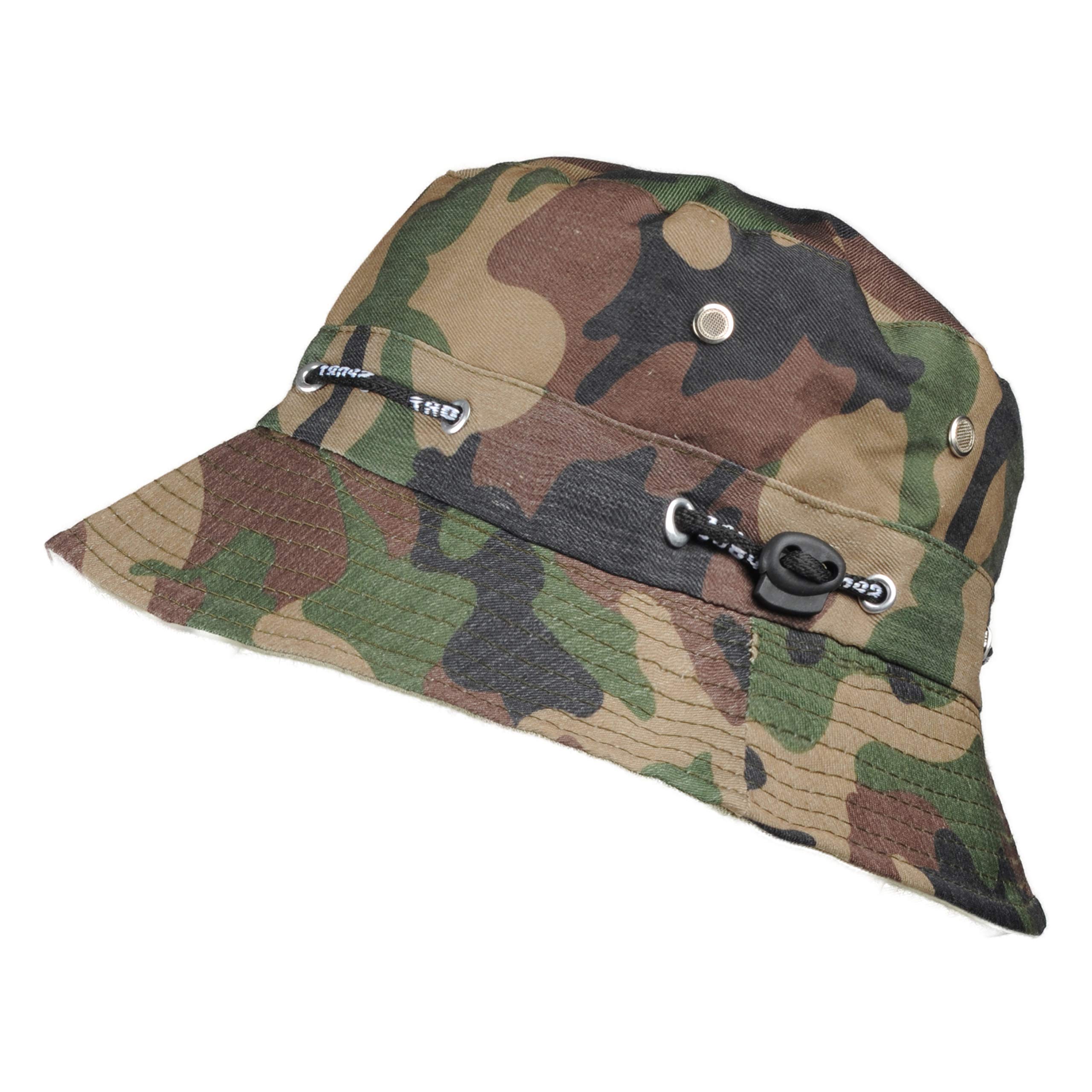 Toutacoo Unisex Army Camouflage Sunhat, Summerhat, Adjustable All Seasons Bucket Hat - (Army Camouflage)