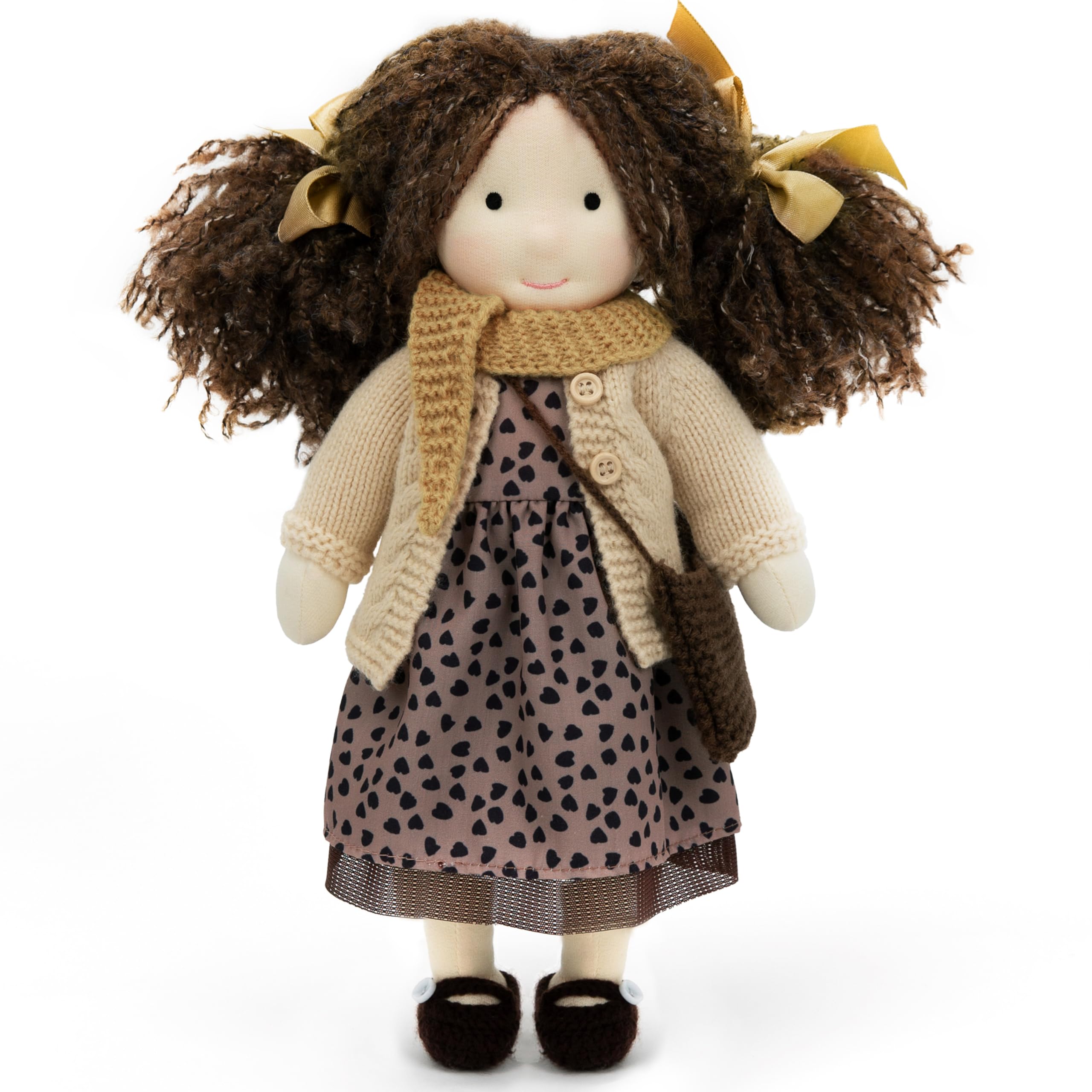 BlissfulPixie Ballerina 12" Waldorf Doll - Handmade Personalized Collectors Rag Doll for Kids Birthday Present with Beautiful Present Box