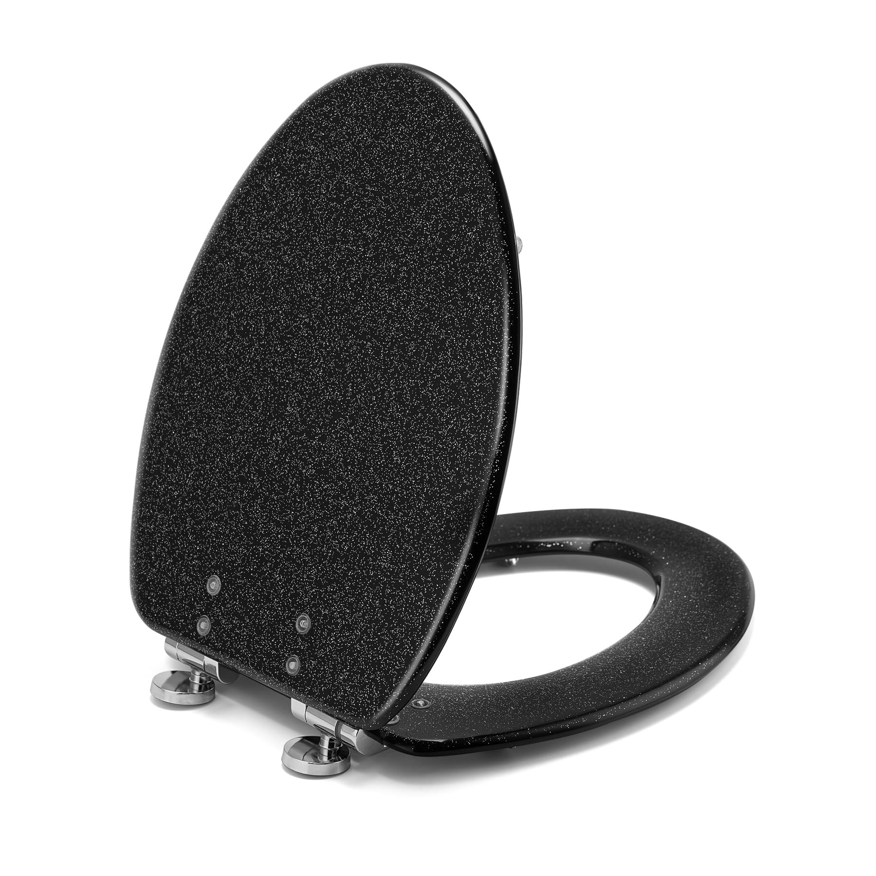 Toilet Seat (Black Shimmer Deluxe Resin, Elongated-19")