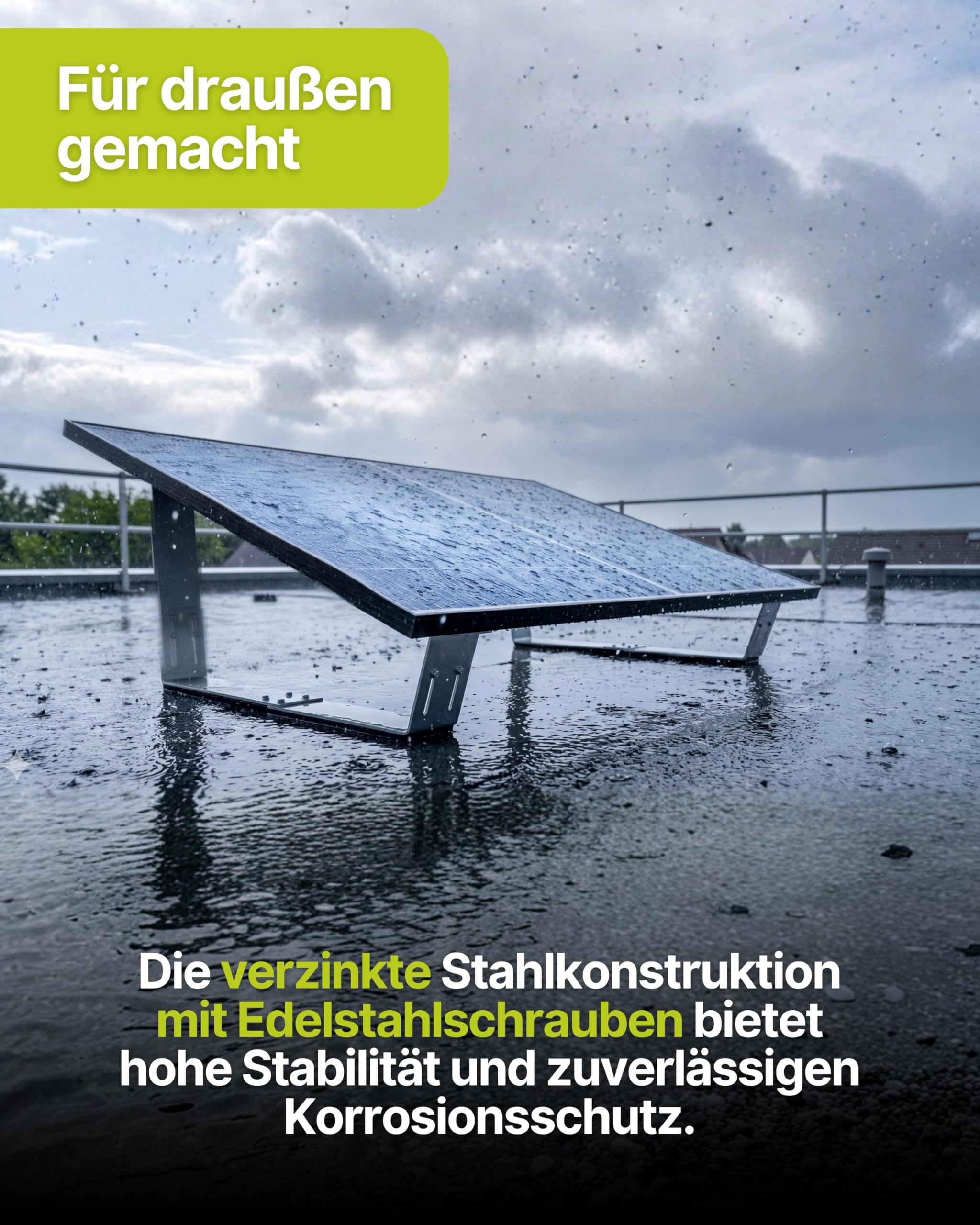 SCHWAIGER Flachdach-Halterung für Solarmodul I Solarpanel PV Aufständerung ohne Bohren I Flexible Befestigung mit einstellbarem Neigungswinkel von 18-22° I Photovoltaik-Befestigung aus robustem Stahl