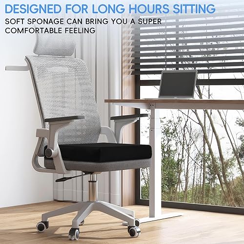 Miniatura 2 de Cojín de asiento de espuma viscoelástica, almohadilla de esponja de alta densidad para silla de oficina, silla de ruedas, asiento de automóvil,