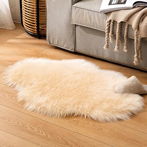 Miniatura 6 de MIULEE - Tapete en forma de nube de pelo sintético, decorativo, supersuave, mullido, para poner al lado de la cama, sofá, suelo y habitación del