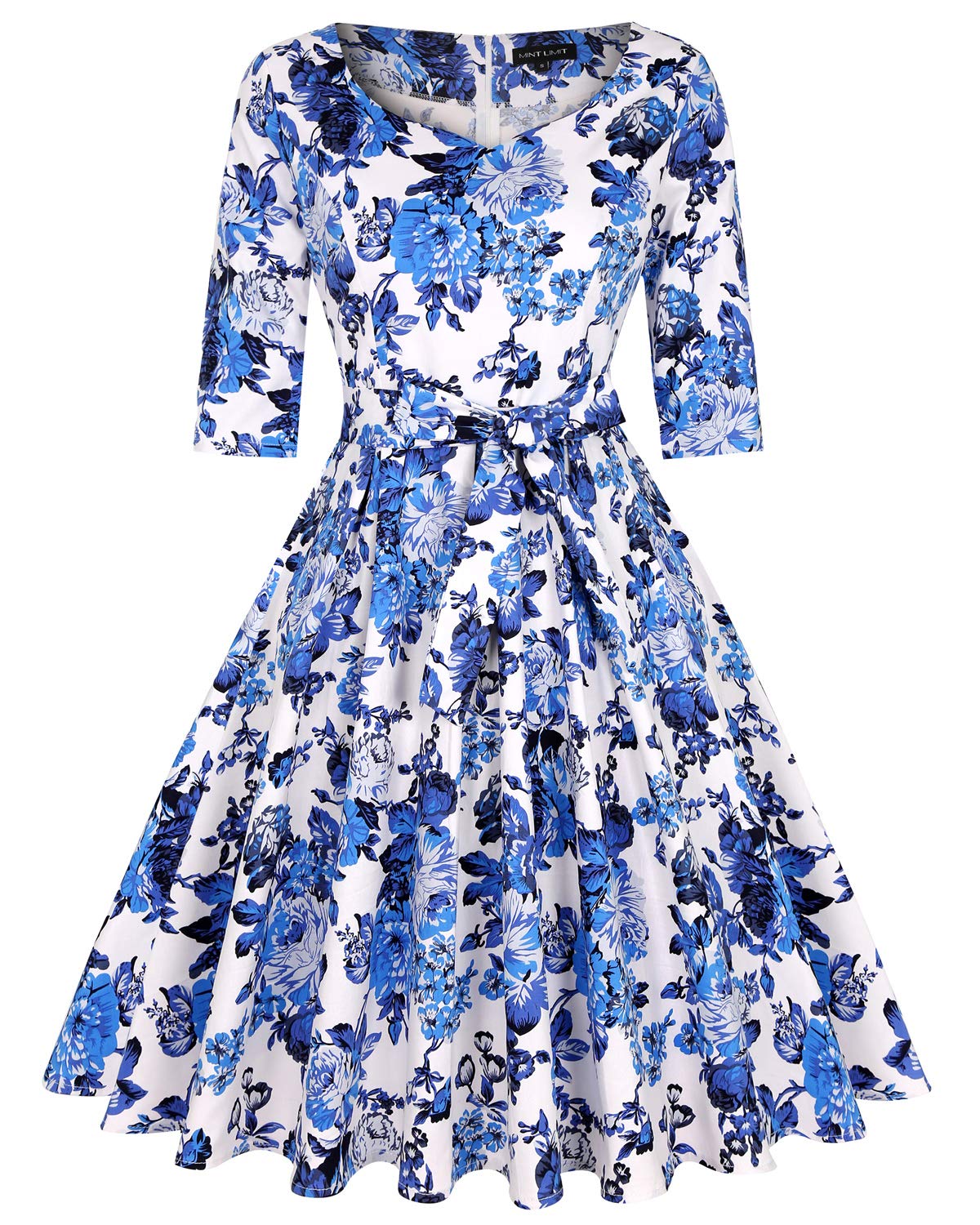 Mintlimit Women's 3/4 Sleeve_f 1950S Sweetheart Vintage Dresses Audrey Hepburn Style Party Dresses,,Large