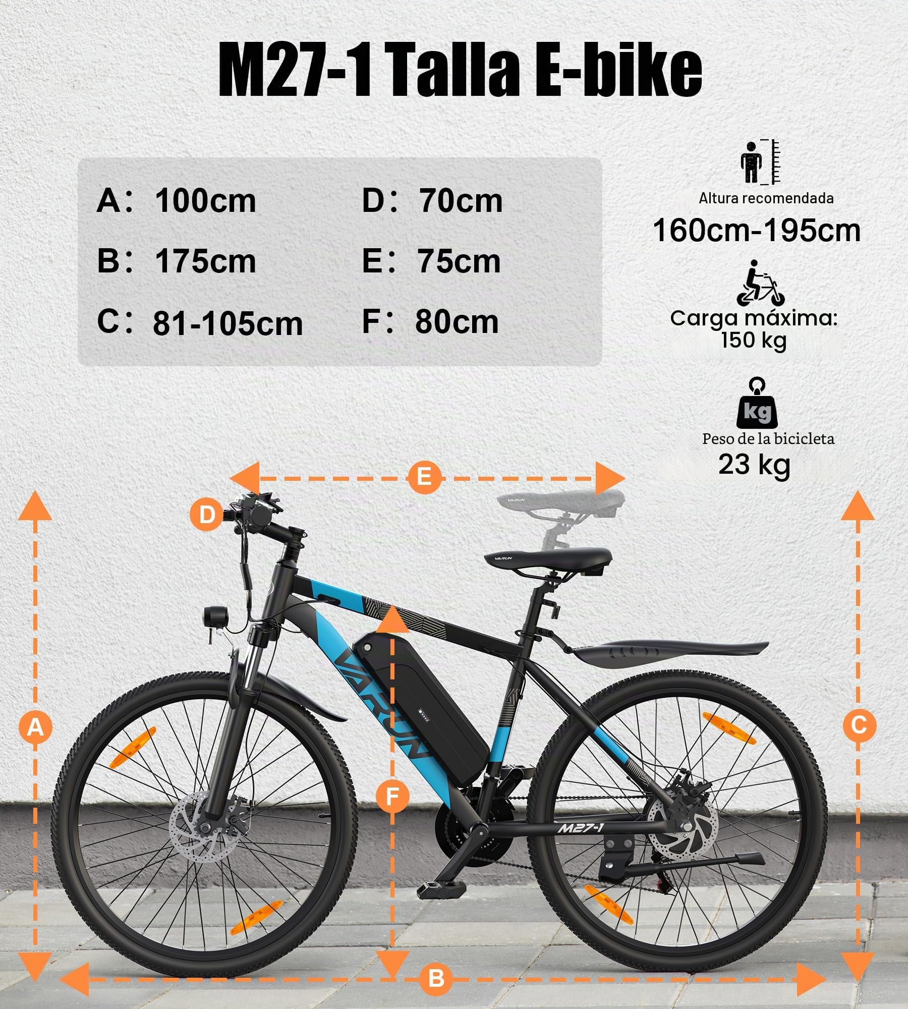 VARUN 27.5" Bicicleta Electrica con App, 48V 624Wh, Autonomía de 120km | Aluminio, Bicicleta Eléctrica Montaña con 21 Velocidad, Pantalla LCD, Bici Electrica para Commuting/Off-road/Escapadas