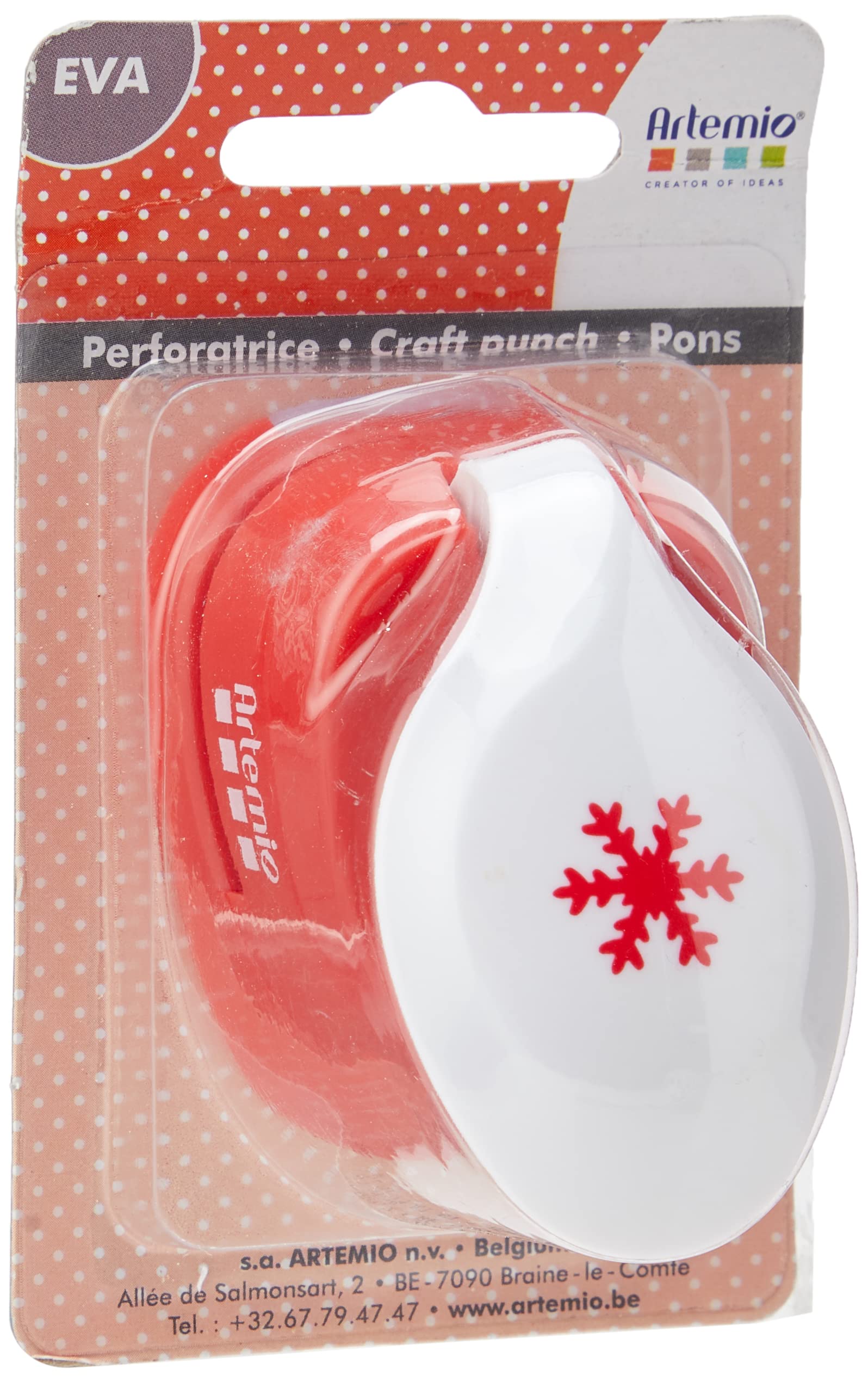 Artemio Leva Punch Eva 1,6 cm Fiocco di Neve, Rosso