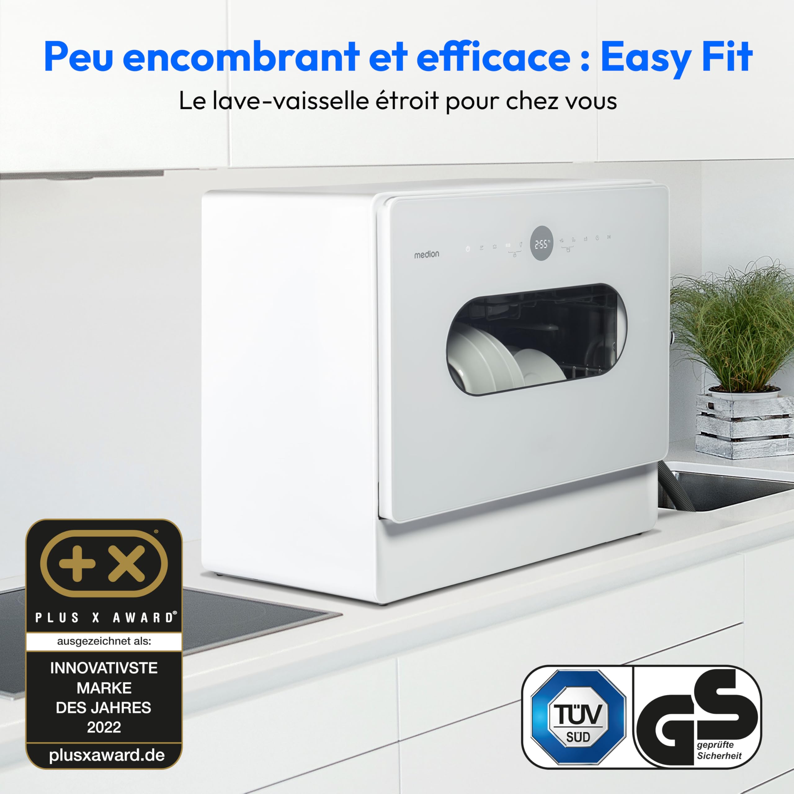 MEDION Mini lave-vaisselle DWT51 5 couverts 7 programmes départ différé