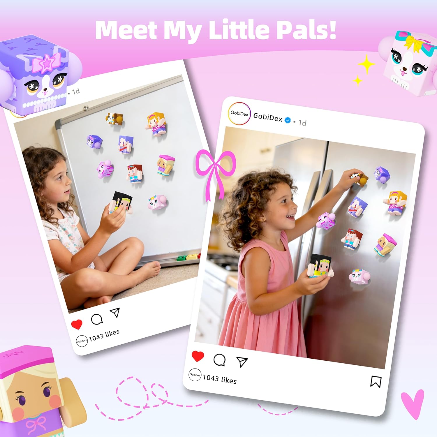 GobiDex Magnetic Figures Set- Portable Tin with Spinning Animals & Characters, STEM Travel Toys for Girls Ages 3+, Princess Pretend Play Gift