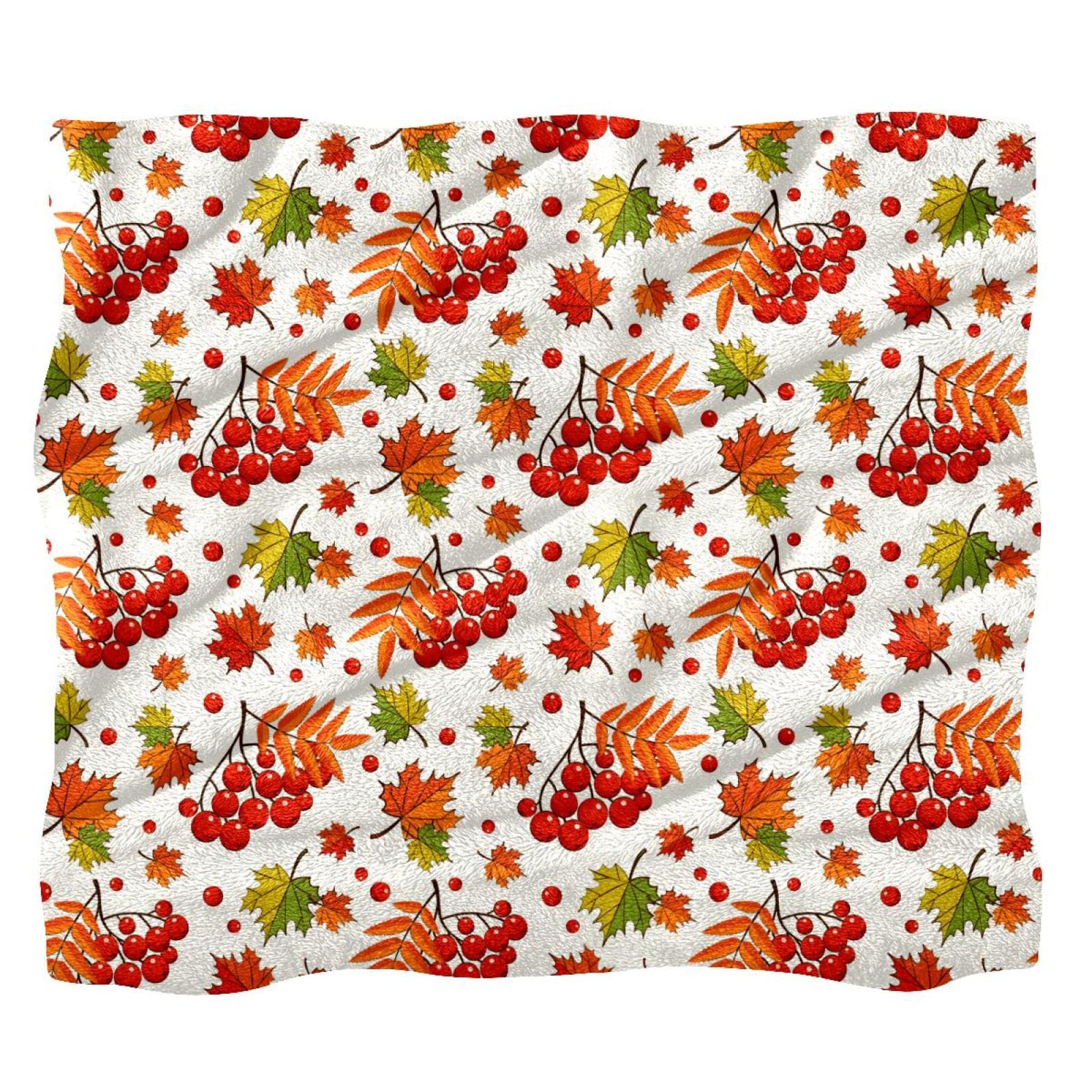 Couvre-lit d'automne feuille d'érable et baies couverture douce pour lit enfant