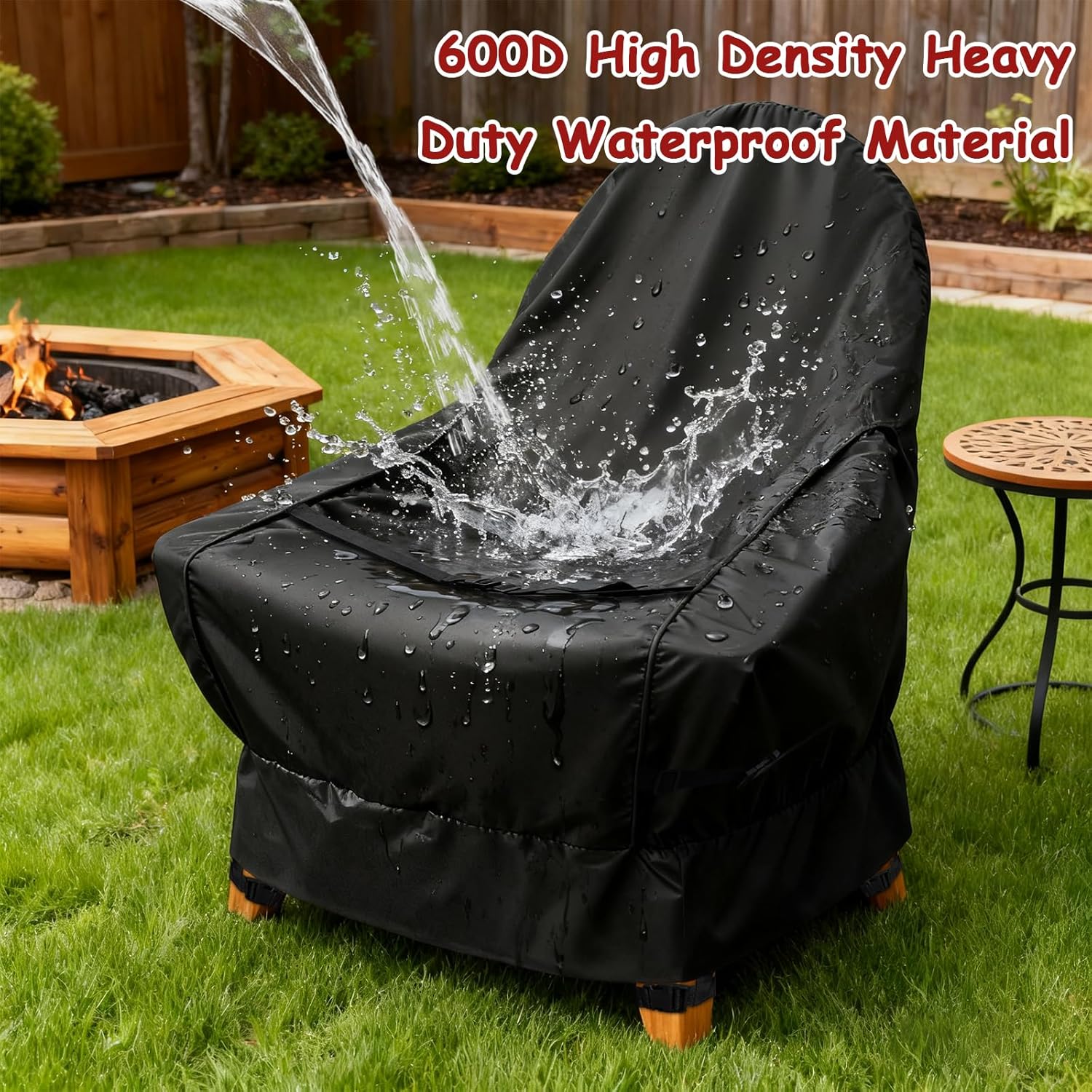 Blanket for Adirondack Chair,Waterproof Full Coverage Adirondack Chair Covers, Christmas Flannel Seat Cover 2-in-1, Christmas Outdoor Decor (Snowflake) - Image 3