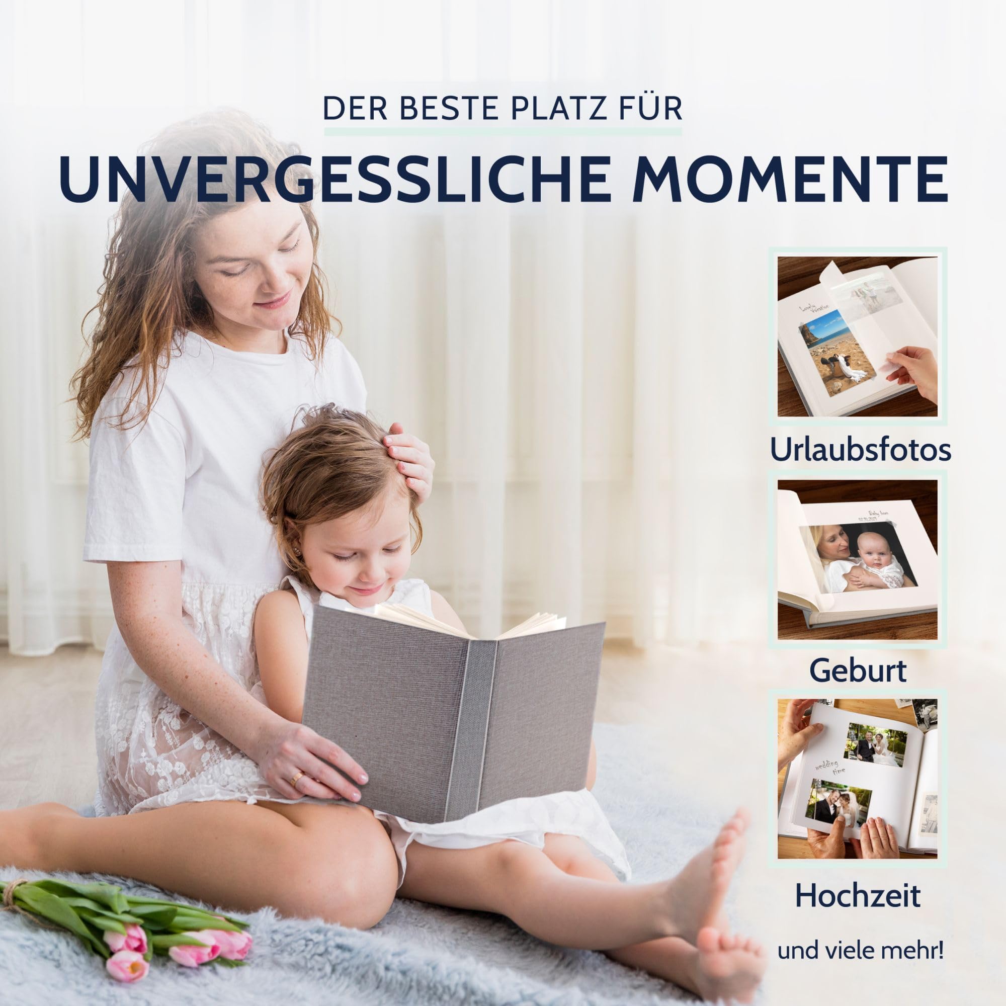 Goldbuch 31606 - Album fotografico Summertime Trend 2, 100 pagine bianche con divisori in pergamena, con copertina in lino, fino a 600 foto, carta di alta qualità, colore: grigio, 30 x 31 cm