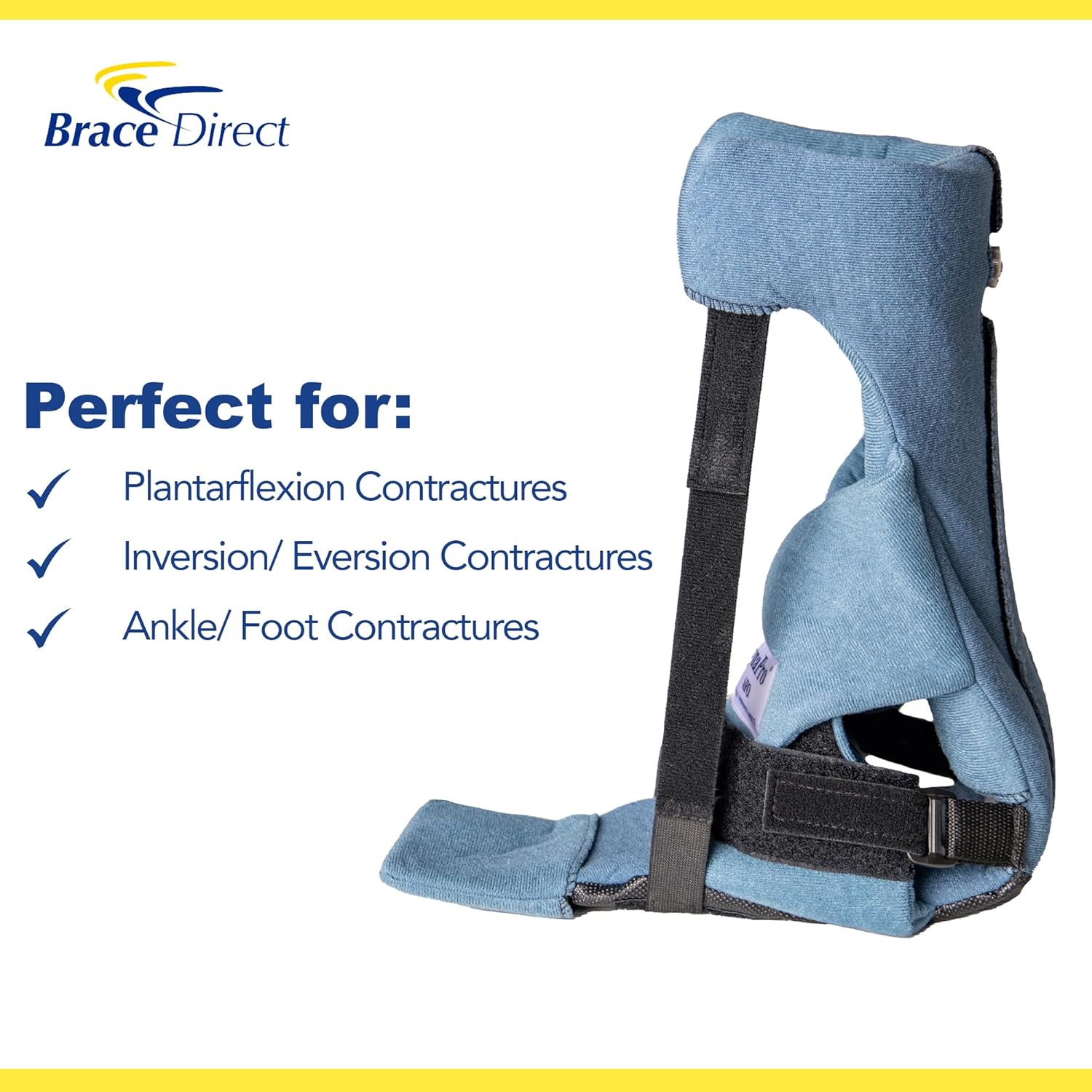 Brace Direct SoftPro II In-Bed UltraSmooth AFO L4396/L4397 for Mild to Moderate Ankle & Foot Contracture - Adjustable Dorsiflexion Strap, Non-Skid Bottom - OCSI