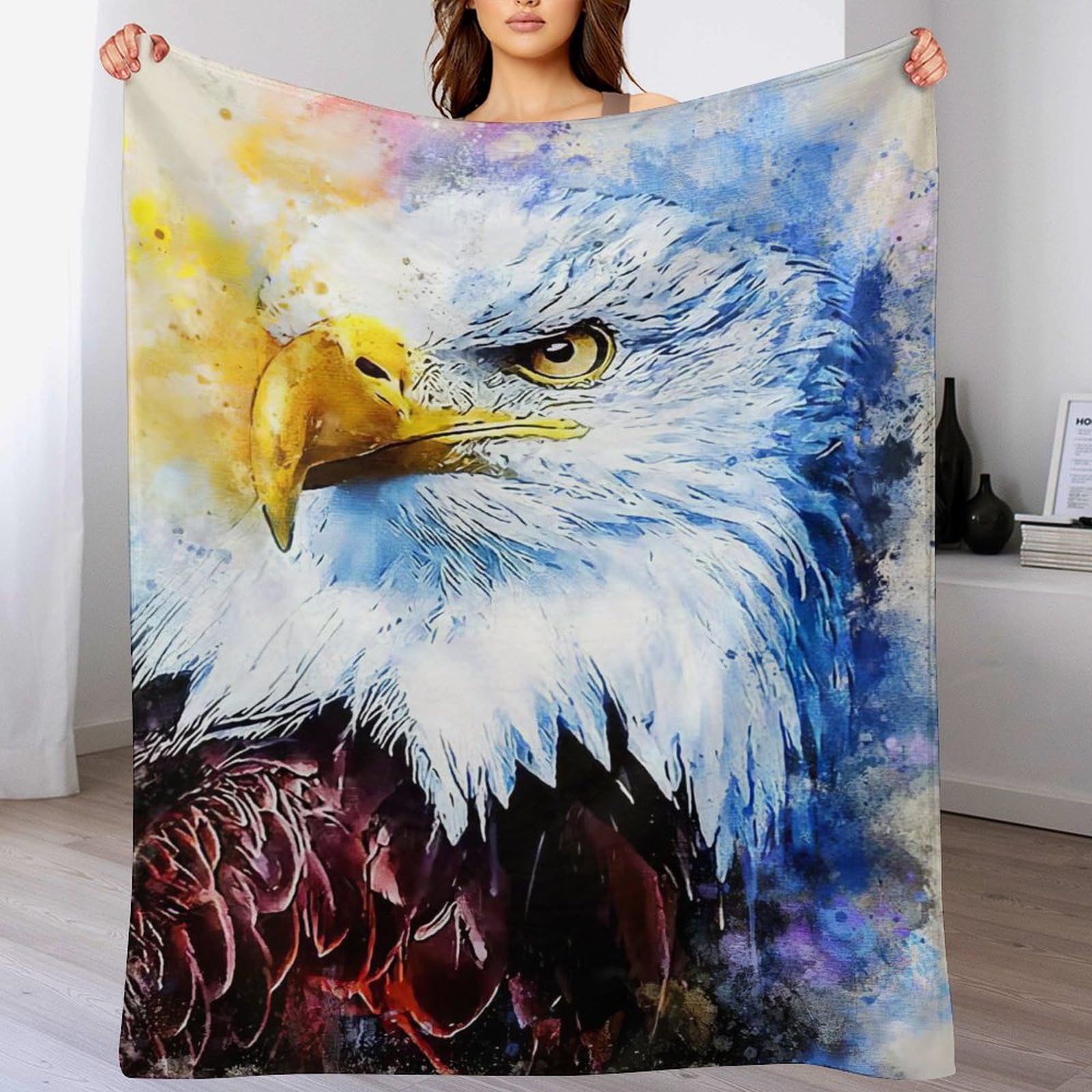 Couverture en flanelle supérieure Aigle plaid finitions haut de gamme