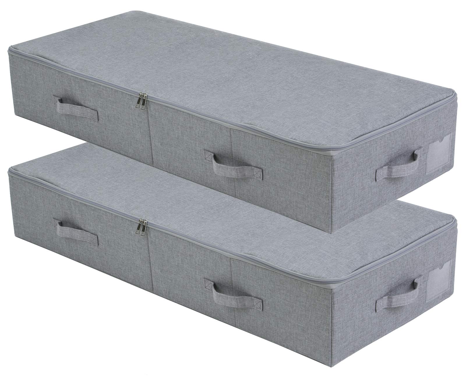 iwill CREATE PROPack of 2, 39.4 * 16.9 * 7" Rigid Folding Under bed Storage Organizer Containers for Shoes, Garment, Bedding Sheets, Washable,Dark Gray