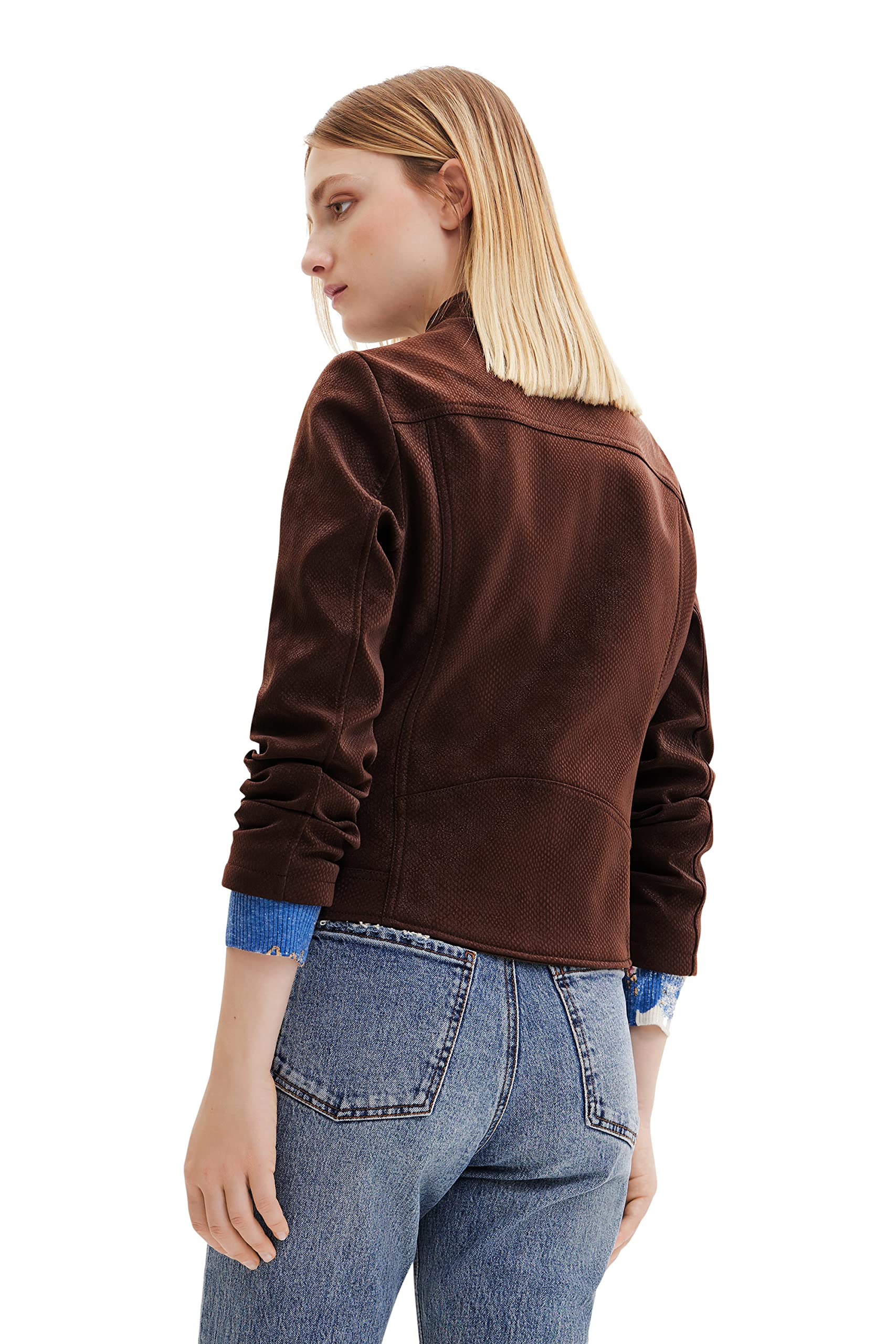 Desigual Chaq_las Vegas, 6000 Brown, CAPPOTTO PU Donna (Pacco da 1)