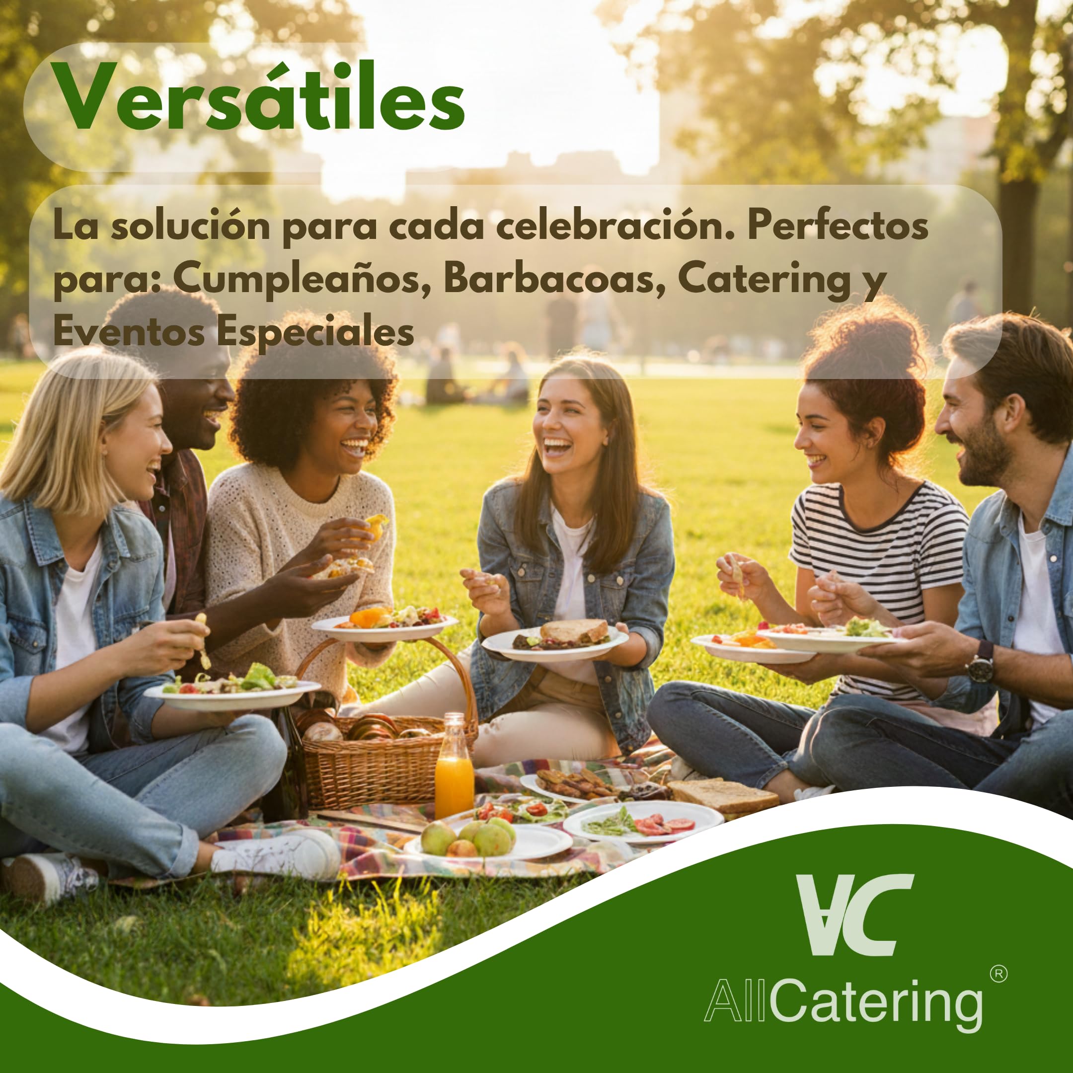 500 Platos Desechables de Caña de azúcar Redondos de 26 cm. Ecológicos, Biodegradables y Resistentes para Picnics, Barbacoas, Fiestas y Cumpleaños. 500 Platos