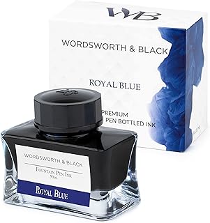 Wordsworth and Black Fountain Pen Ink Bottle (50 ml) Premium Luxury Edition, [Royal Blue] Fountain Pens Bottled Ink; Class...