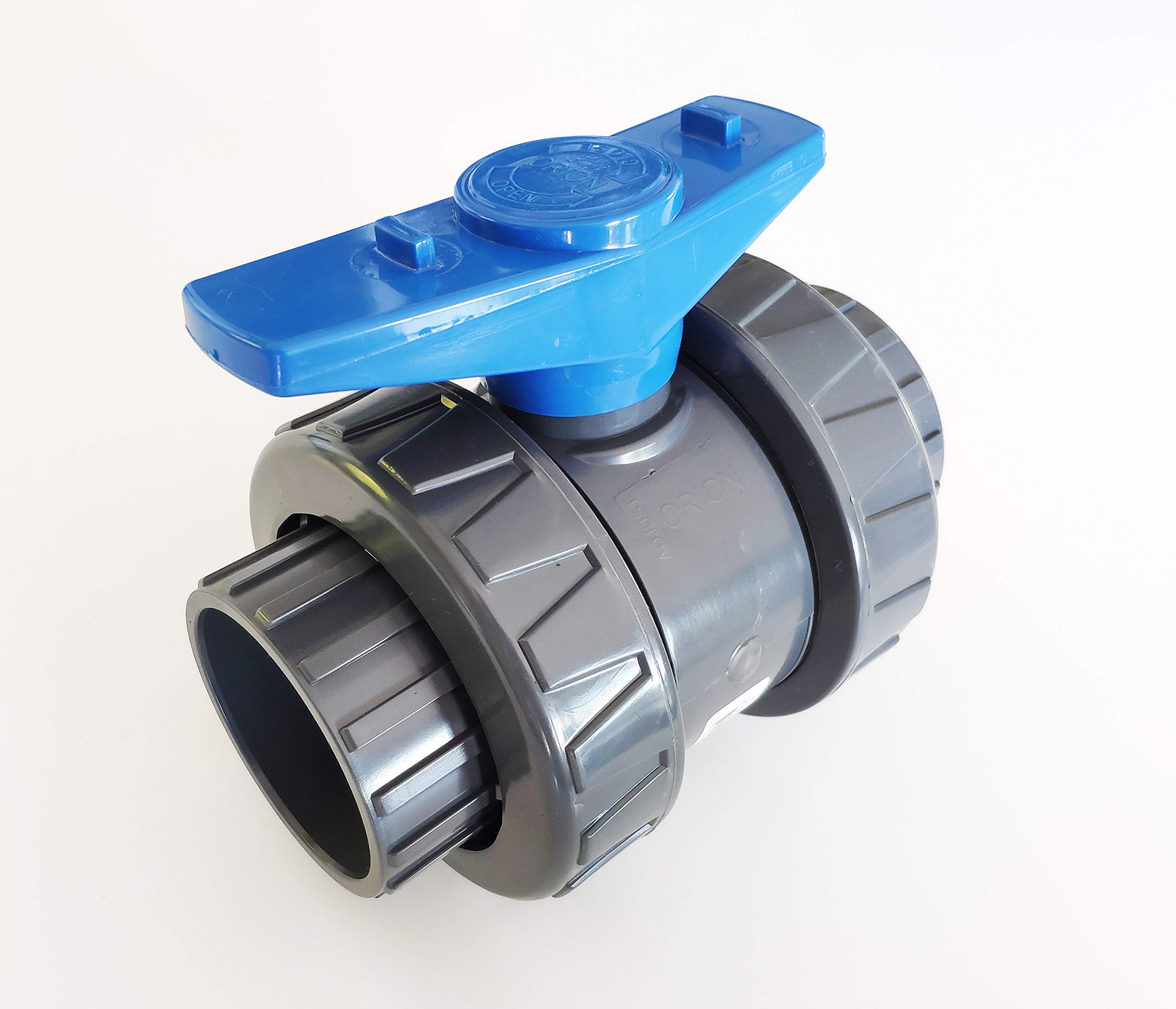 Lot de 2 Vannes 63mm INTERPLAST à coller double union démontable 6,3cm PN16 PVC PRESSION