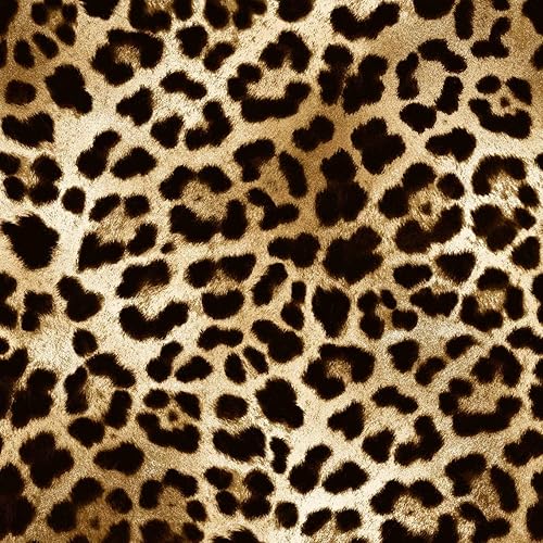 Texco Inc Poliéster Spandex LeopardoAnimal Power Mesh Tela4-Way Stretch Knit Prints Ropa atlética Ropa Ropa de bricolaje, Choco Negro 1 yarda