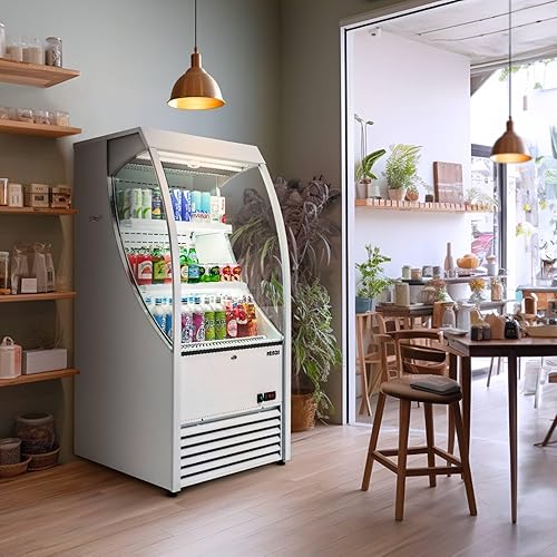 Vista 40 de Wilprep Refrigerador comercial, 22.4 pies cúbicos Refrigerador vertical con pantalla de bebidas con iluminación LED, enfriador comercial de puerta