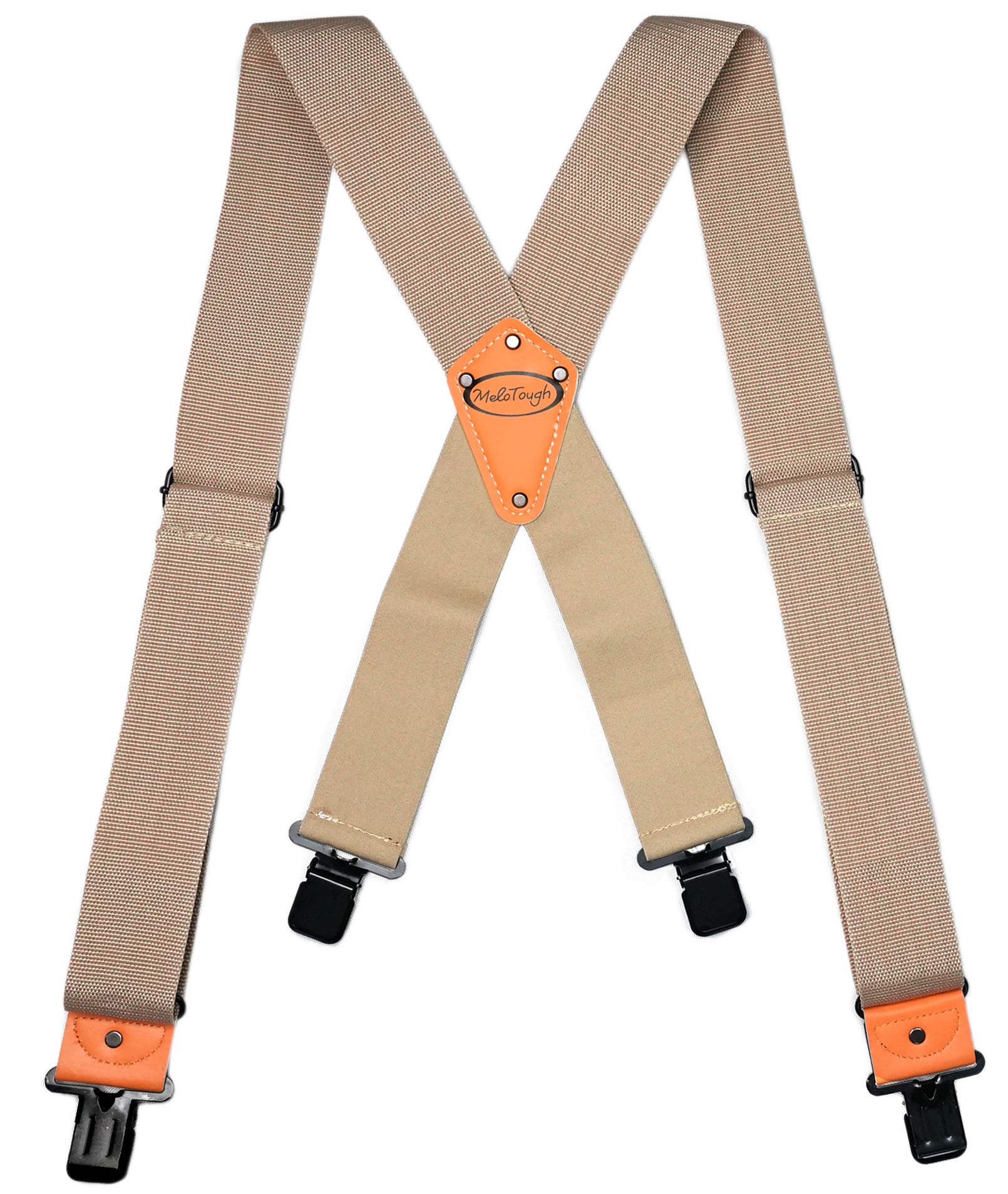 MELOTOUGH Men's Suspender 2" Wide Partial Elastic Strap for Jeans Pants