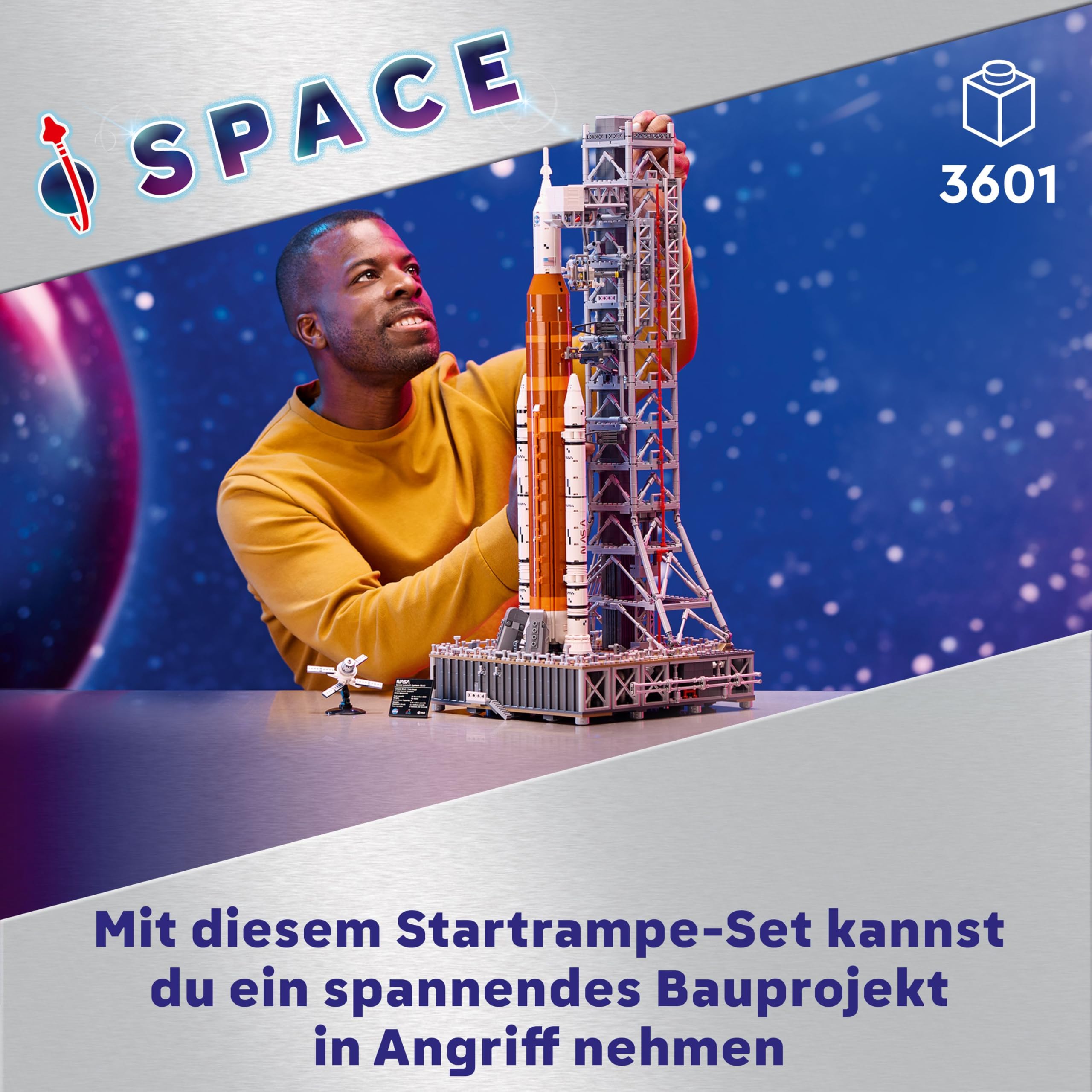 LEGO Icons NASA Artemis Startrampe, Geschenk, Dekoration fürs Wohnzimmer oder Büro, Bauset für Erwachsene, mit Orion-Raumkapsel und Startrampe, Sammlerstück 10341