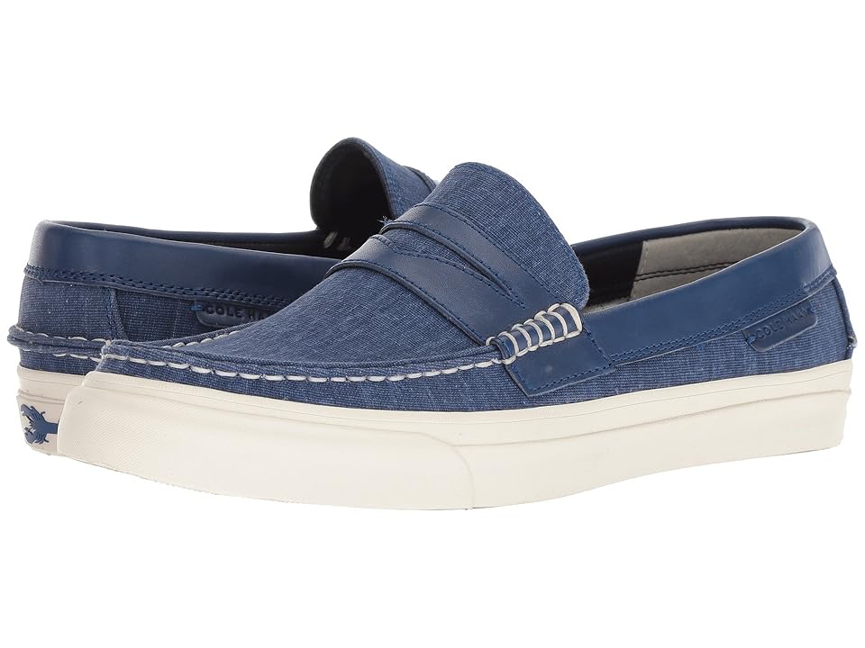 

Cole Haan Pinch Weekender Luxe Penny (Navy Peony Canvas/Leather) Men's Shoes, Blue