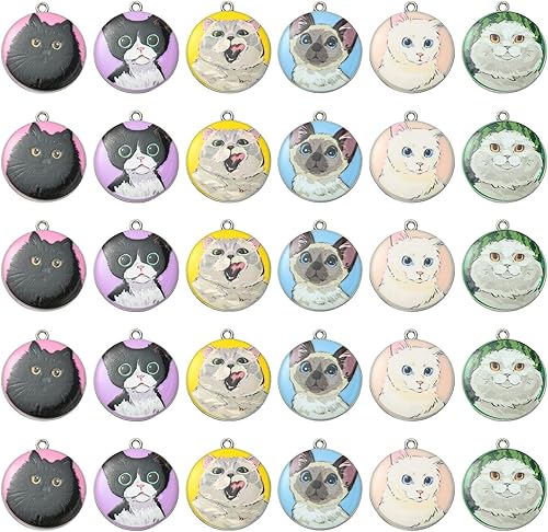 Miniatura 8 de KitBeads 25 dijes de esqueleto de colores mixtos con sombreros Y2K para Halloween, dijes de calavera de dibujos animados Kawaii negro para hacer