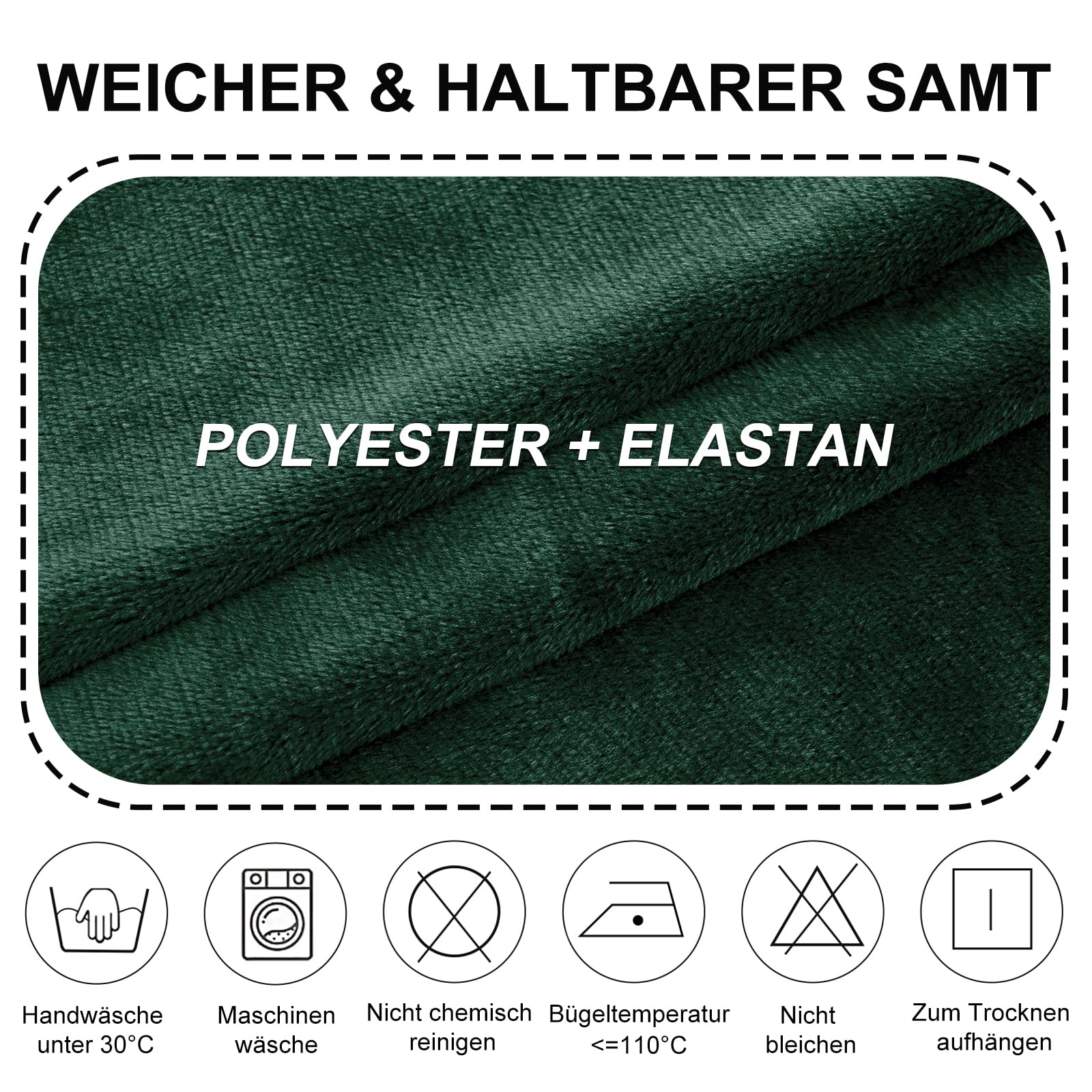 Coprisedia In Velluto Elasticizzato Con Braccioli - Universale, Rimovibile, Lavabile, Per Casa E Feste, Verde