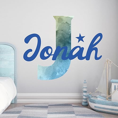Miniatura 13 de Decoración de pared personalizada con nombre e inicial para habitación de bebé niño y niño pequeño, letra brillante, decoración del hogar