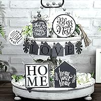 Vista 1 de 10 piezas de decoración de bandeja escalonada de granja, decoración del hogar, mini letreros rústicos para bandeja escalonada, letrero de madera