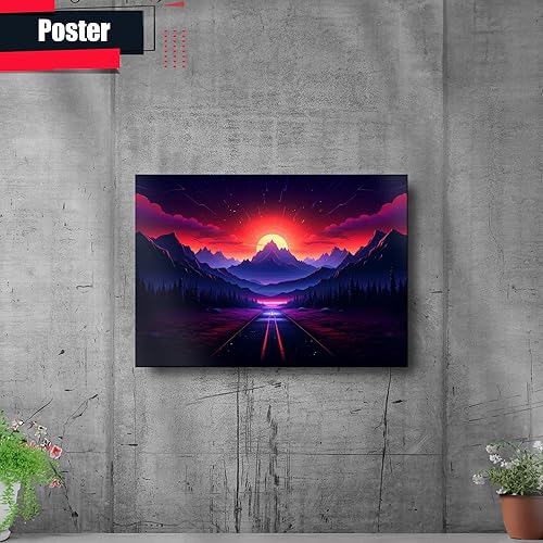 Miniatura 2 de Unique Synthwave Style Retro Art, 80s style art, framed poster print, guest room art, cool living room art, poster Wall Art, poster