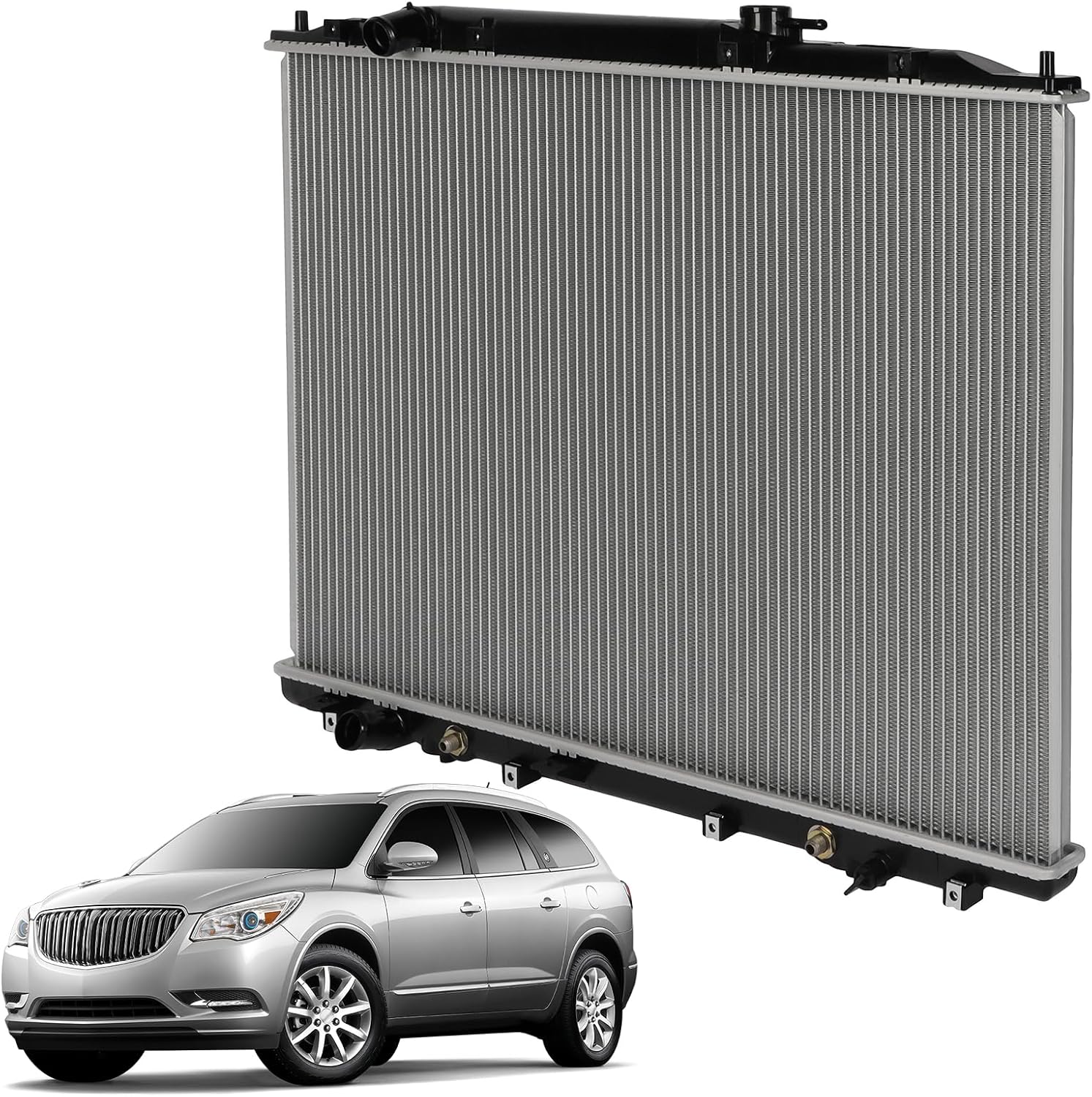 OCPTY 2830 Engine Coolant Radiator Compatible with 2006-2008 for Honda Ridgeline 3.5L Replace# 2830,CU2830, 19010RJEA51 Automotive Aluminum Core Radiator Assembly Car Radiators Auto Parts