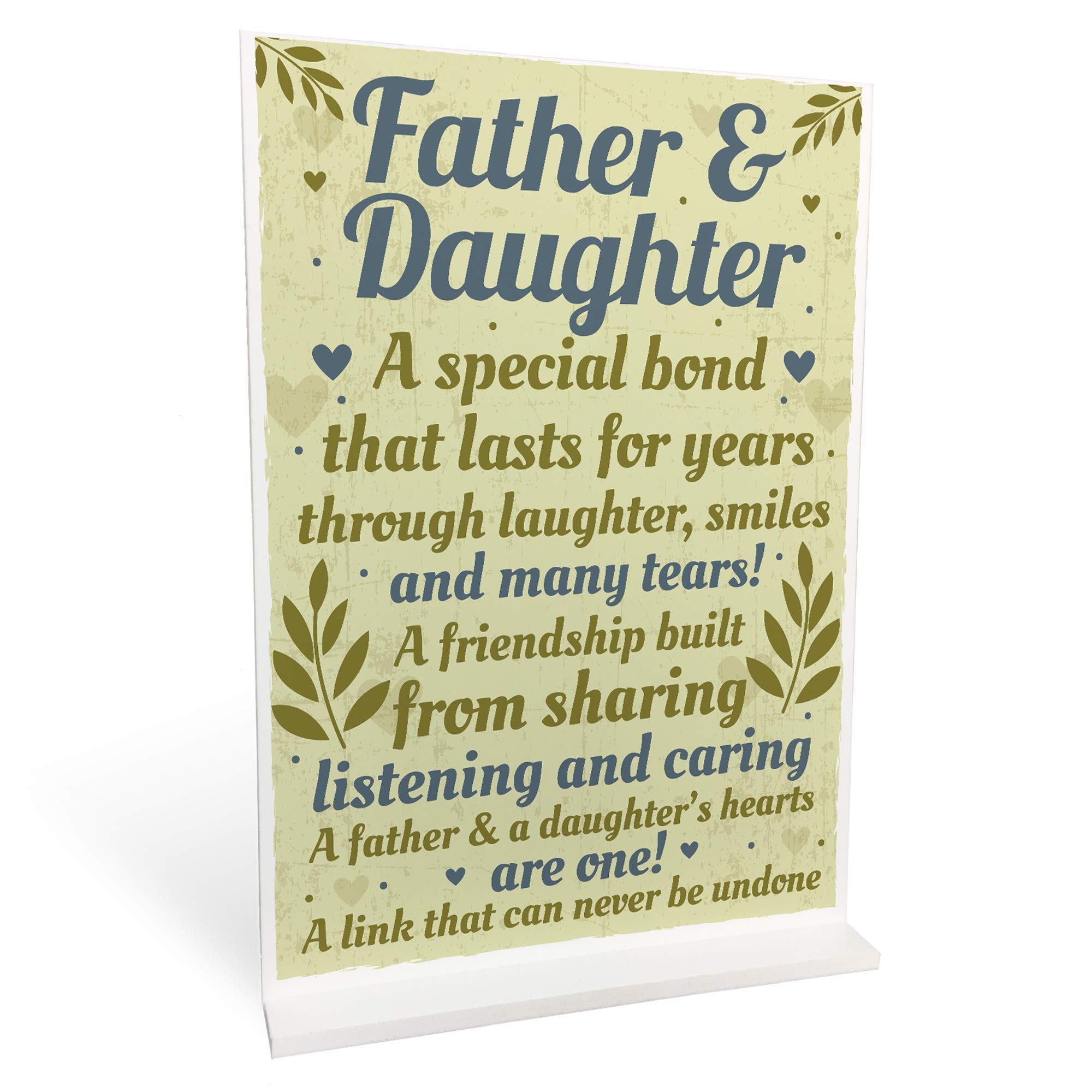 Red Ocean Father Daughter Keepsake Gift For Dad Birthday Christmas Thank You Ornament Plaque