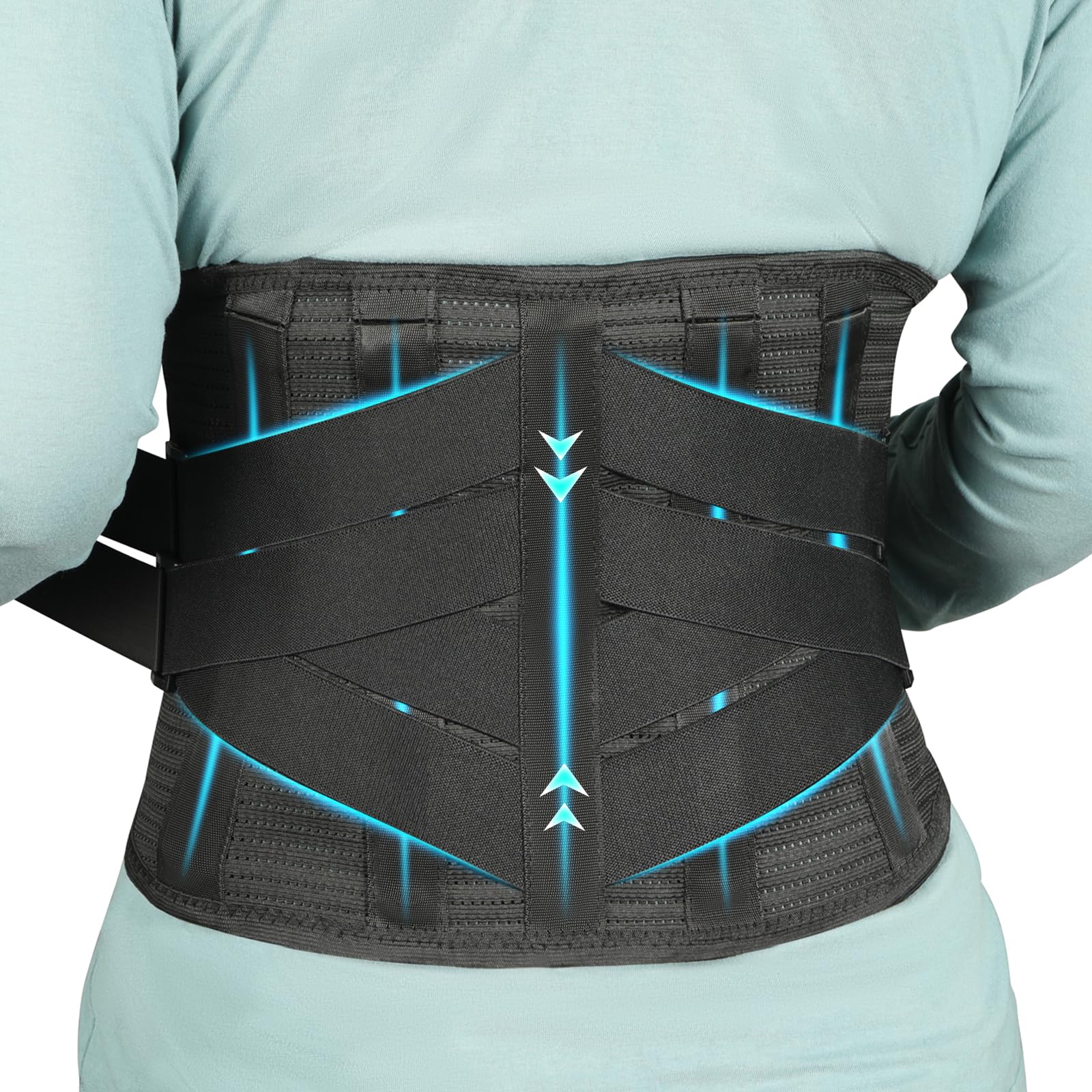 Cinturón de Soporte Lumbar para Dolor Espalda Baja, para Hombres y Mujeres, Férula para Espalda Baja para Aliviar Ciática, Hernias Disco y Escoliosis, para Trabajo y Levantamiento Cargas Pesadas