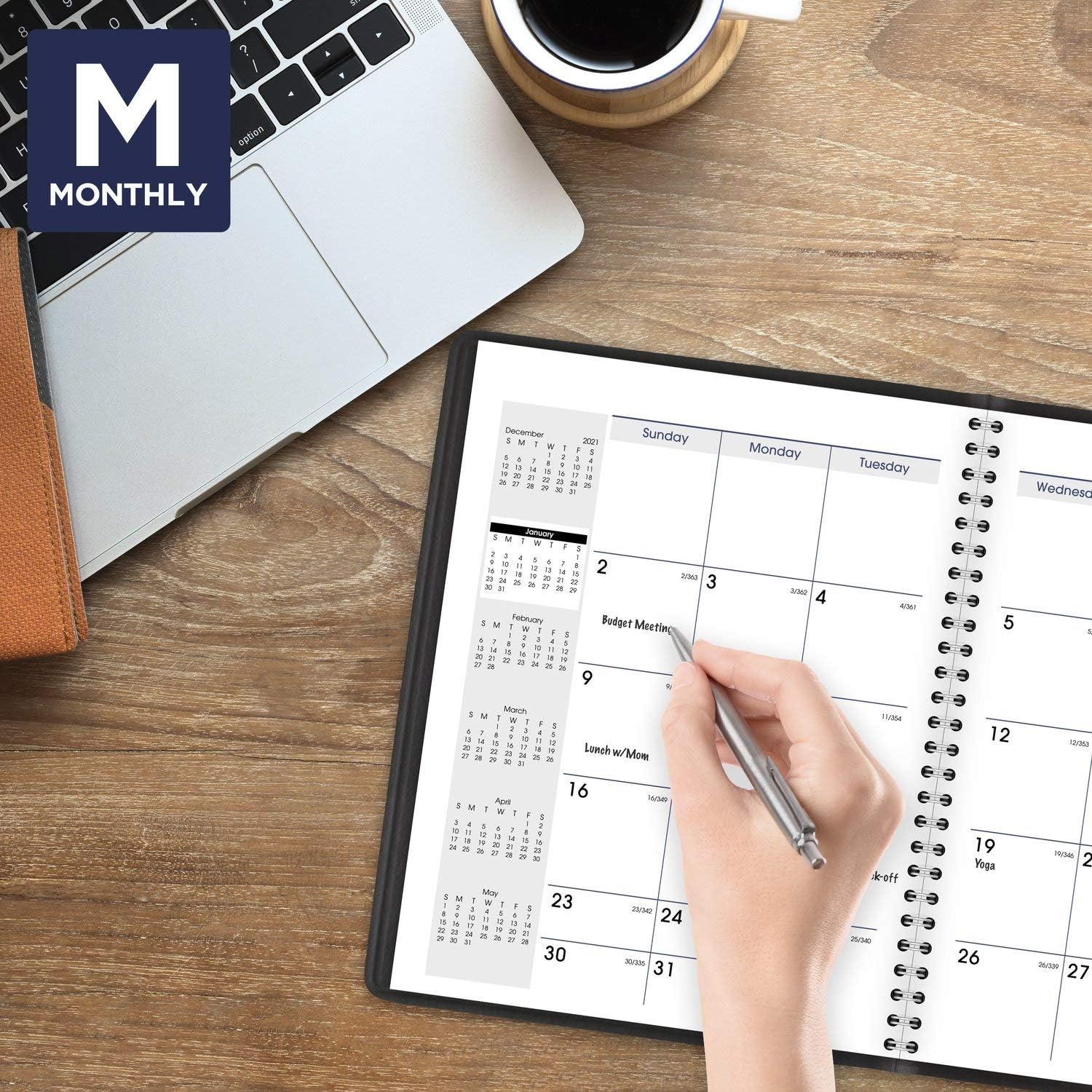 2022 Monthly Planner by AT-A-GLANCE, 7" x 8-3/4", Medium, DayMinder, Black (G40000) : Office Products