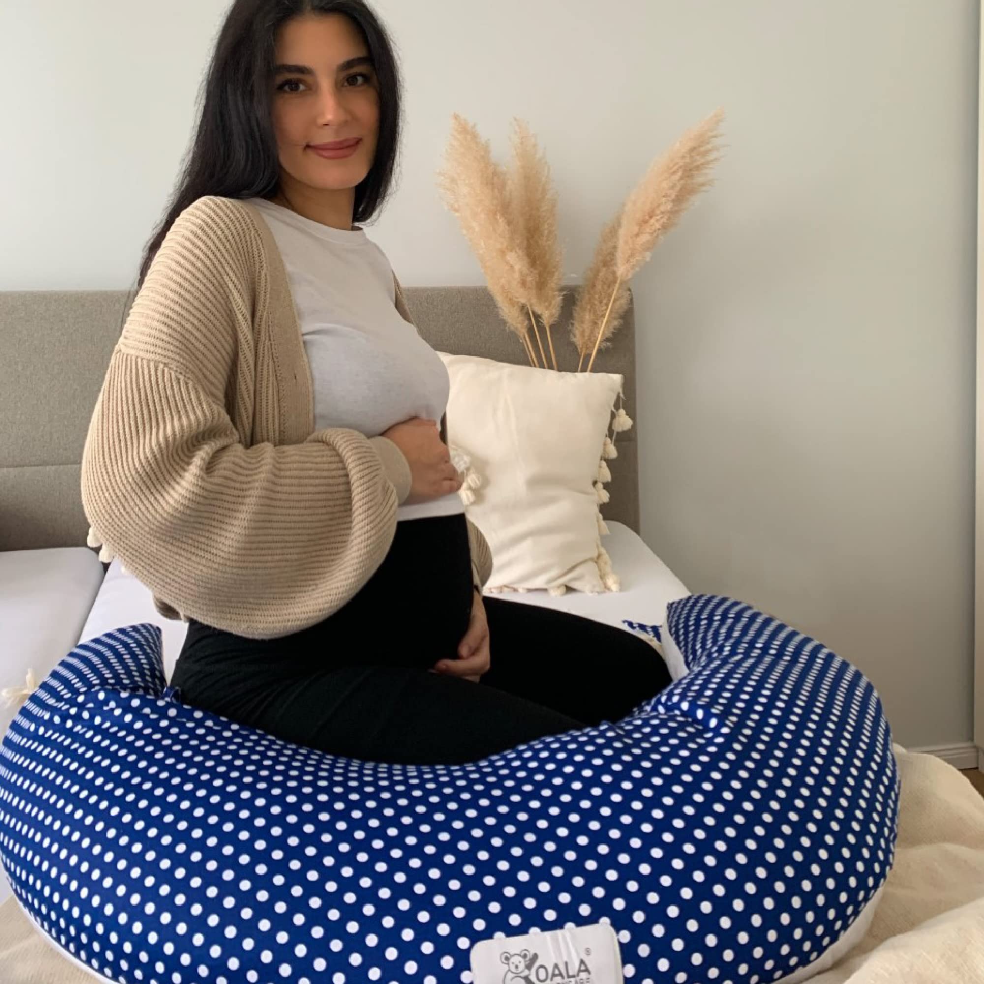 Koala Babycare Cuscino Gravidanza per Dormire XXL Sfoderabile - Cuscino Allattamento Ipoallergenico ed Ergonomico - Federa esterna 100% Cotone