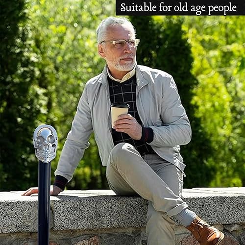 Miniatura 4 de Medieval Replicas Bastón de madera  Calavera niquelado mango de latón plateado  Bastón decorativo de madera, el mejor regalo para hombres y mujeres