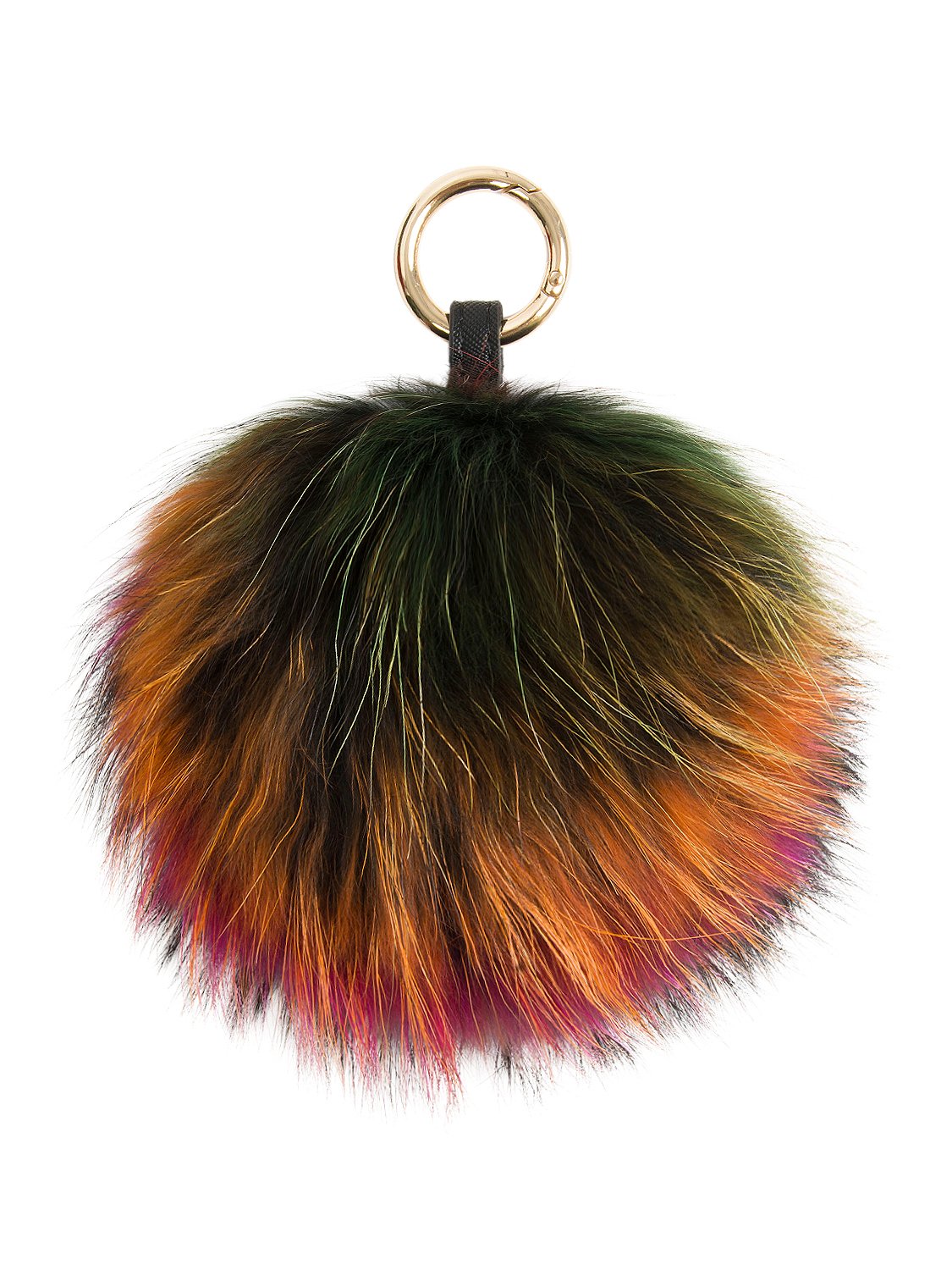 Large Genuine Fox Raccoon Fur Pom Pom Keychain Bag Charm Ring Fluffy Fur Ball