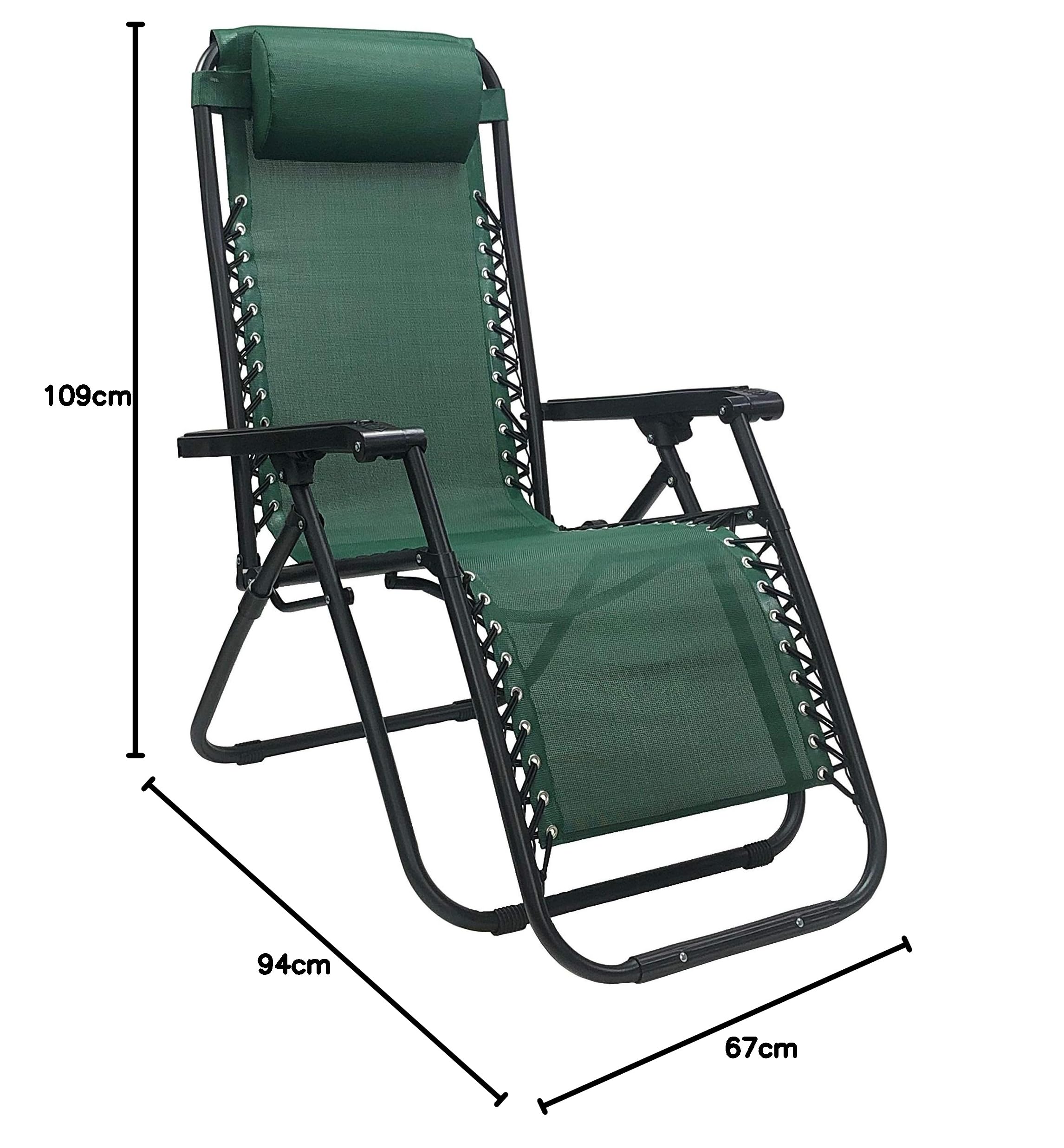 Totò Piccinni Sedia GRAVITY gravità Zero Sdraio Giardino Poltrona Relax Pieghevole Reclinabile Textilene Verde