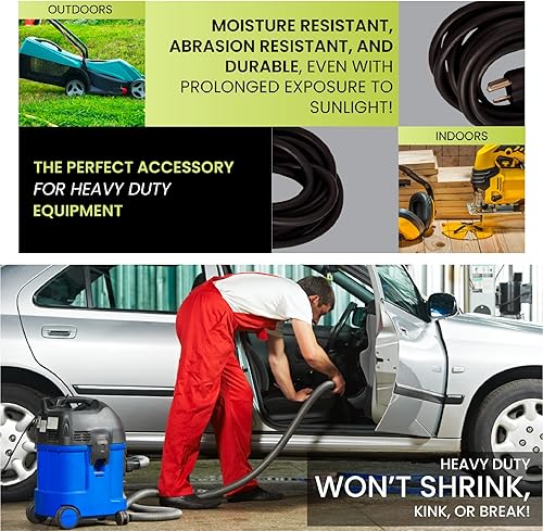 Miniatura 7 de Go Green Power Inc. (GG-13800BK) - Cable de extensión 143 SJTW para exteriores color negro, 100 pies