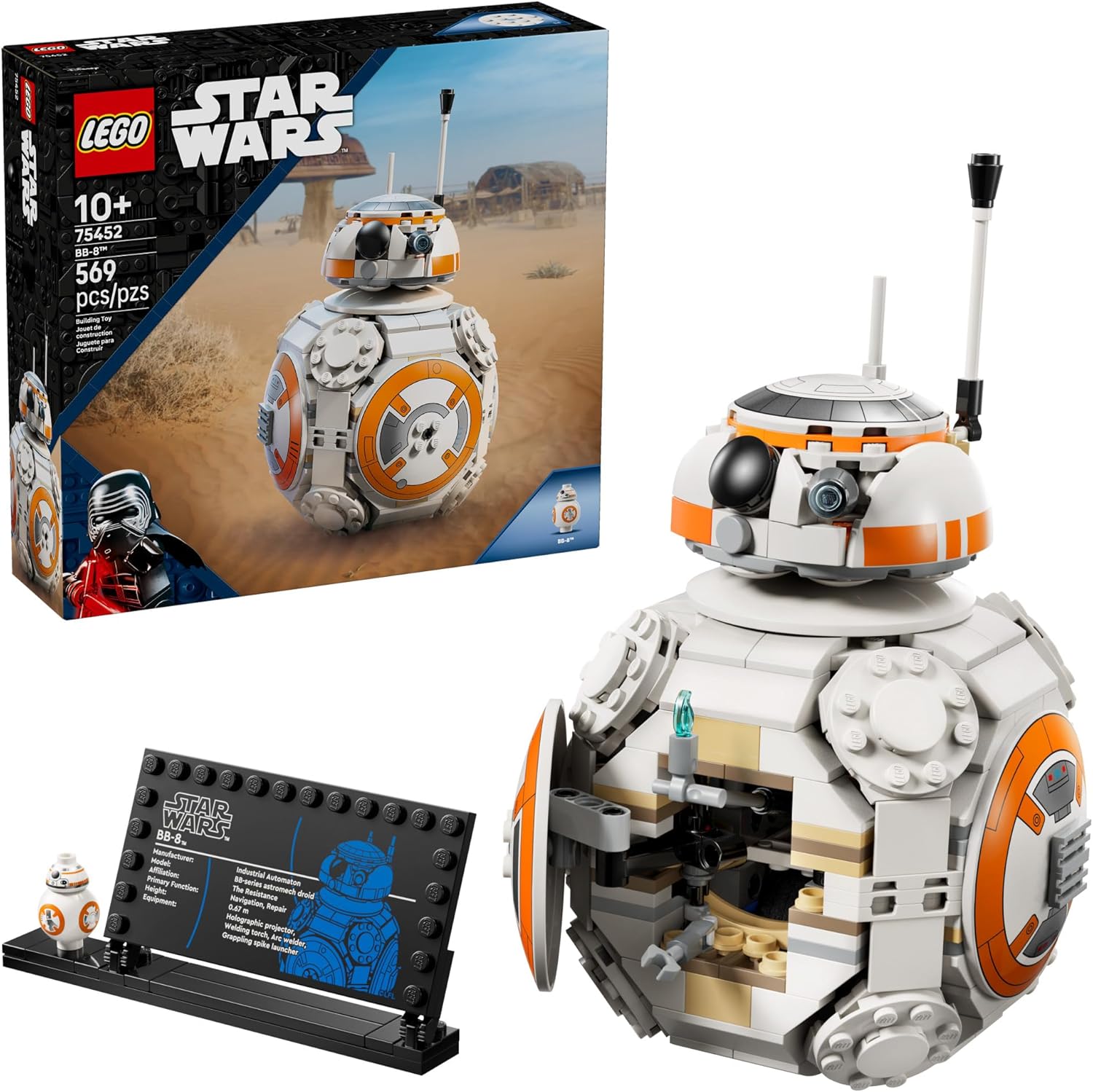 LEGO Star Wars BB-8 Astromech Droid Building Toy for Boys & Girls - Play & Display Building Kit W/Spinning Head Action & Burner Arm for Kids & Fans, Ages 10+ - Gift Idea for Birthdays - 75452