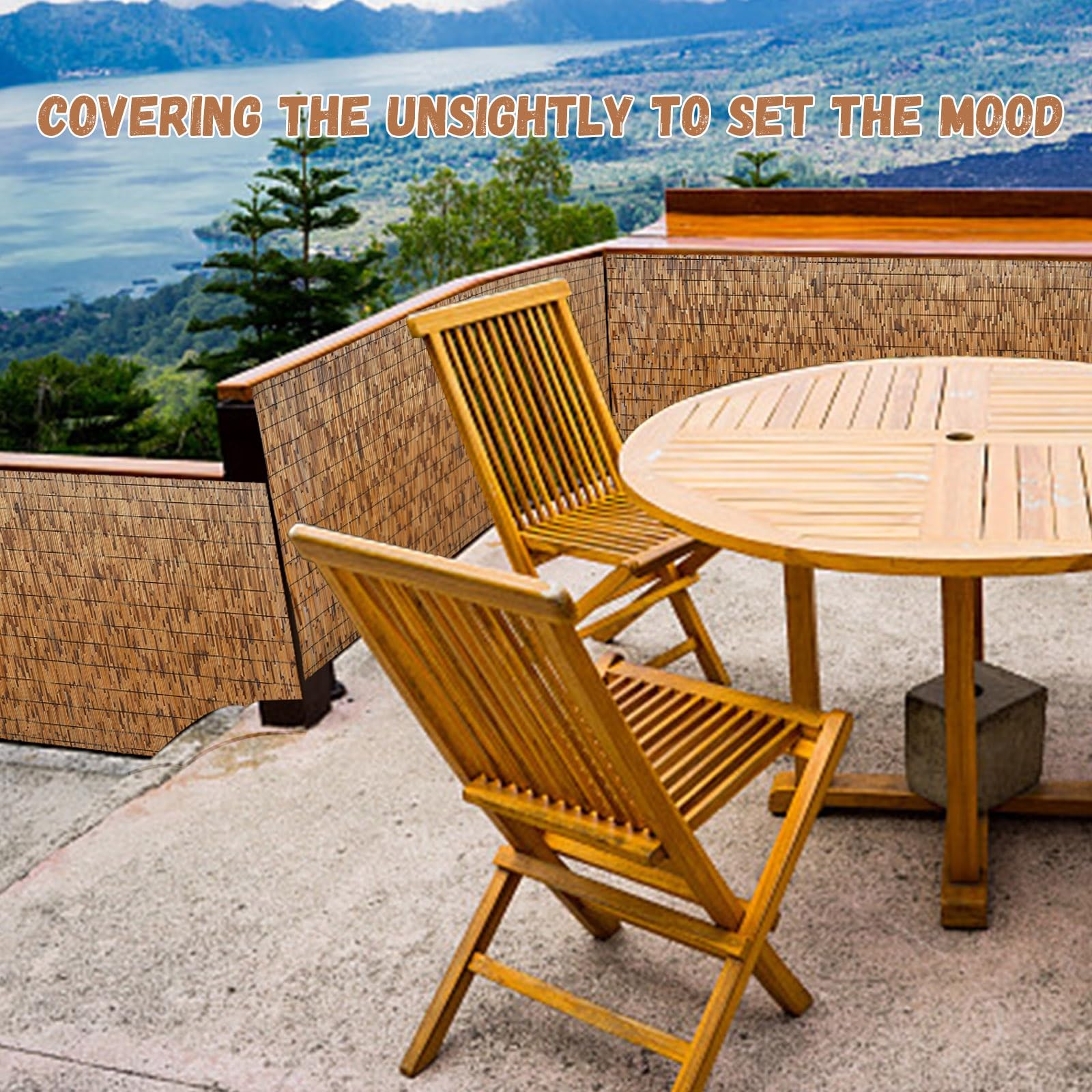 Bambusmatte Sichtschutz Balkon Boden Bambus Zaun Garten-schattenspender  Bambuszaun 180 cm Hoch Balkonsichtschutz 100 cm Hoch Balkon Sichtschutz  Holz Schilfrohrmatte 120x600 Windschutz Terrasse 120 cm : Amazon.de: Garten