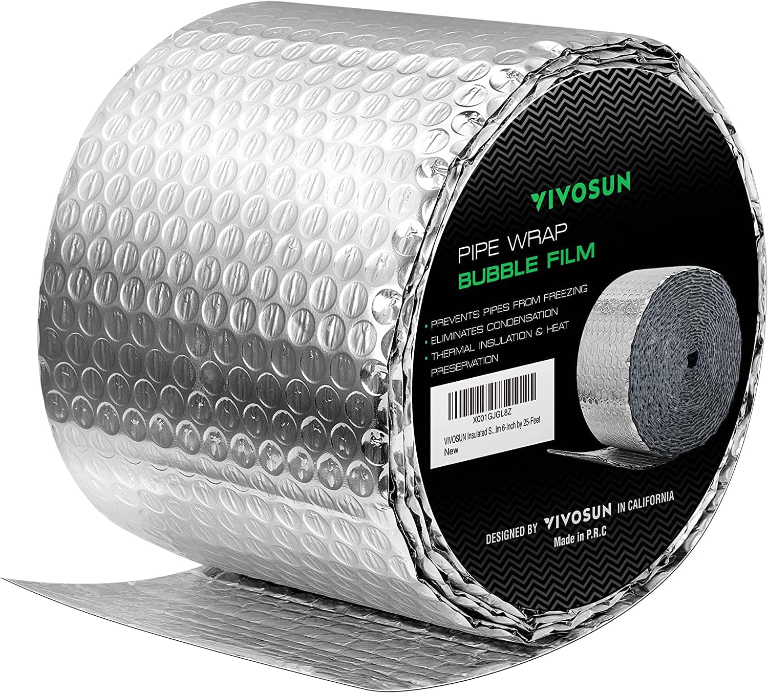 VIVOSUN Double Bubble Reflective Foil Insulation, 6 inch x 25 Ft