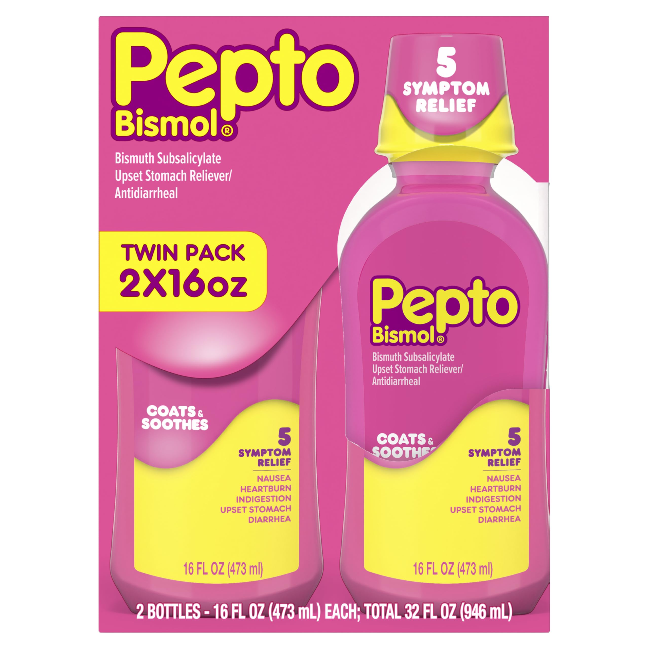 Pepto-Bismol Regular Strength Liquid - Total: 32 oz (16 oz X 2)