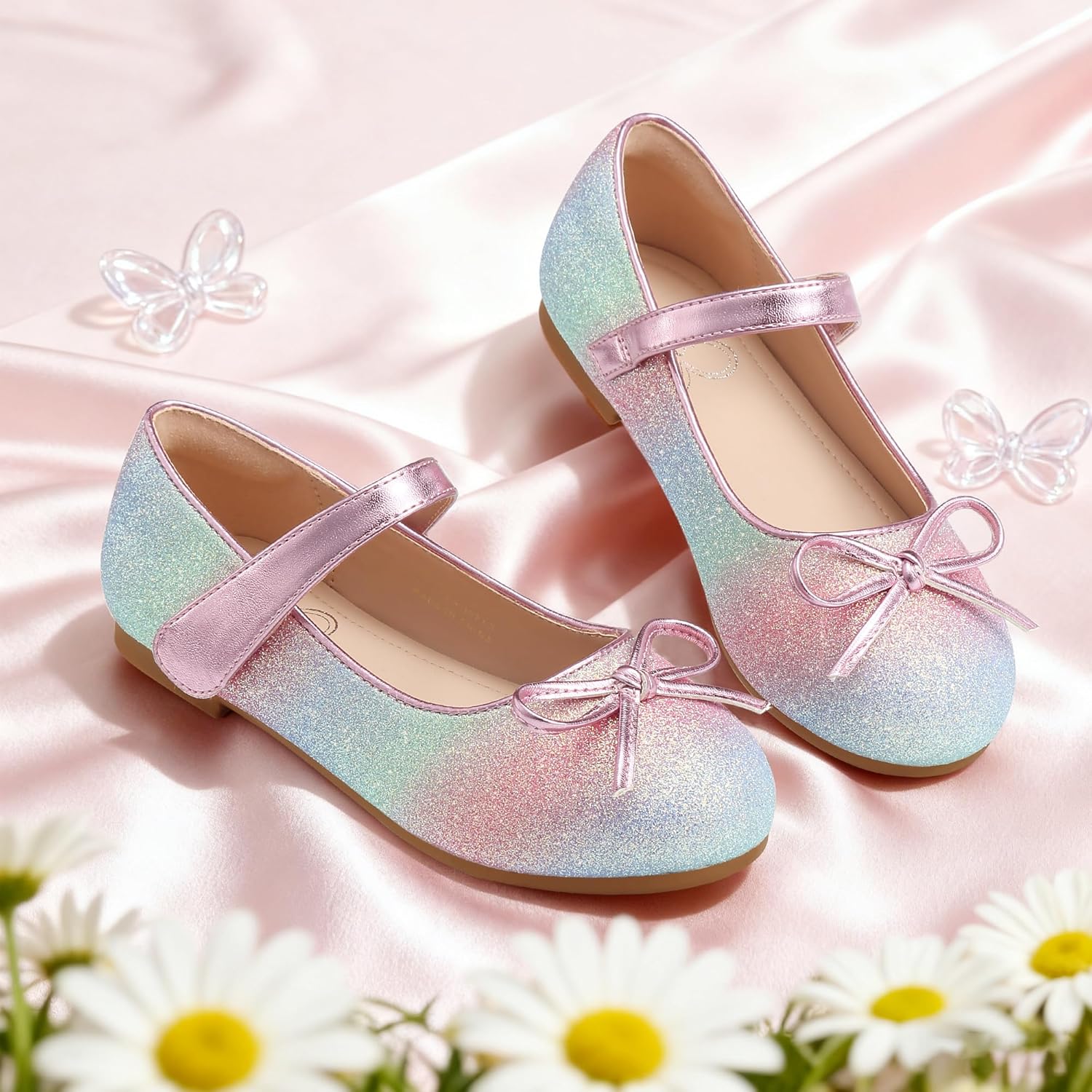 Stelle Girls Mary Jane School Flats Flower Wedding Uniform Party Shoes（Toddler/Little Kids/Big Kids）