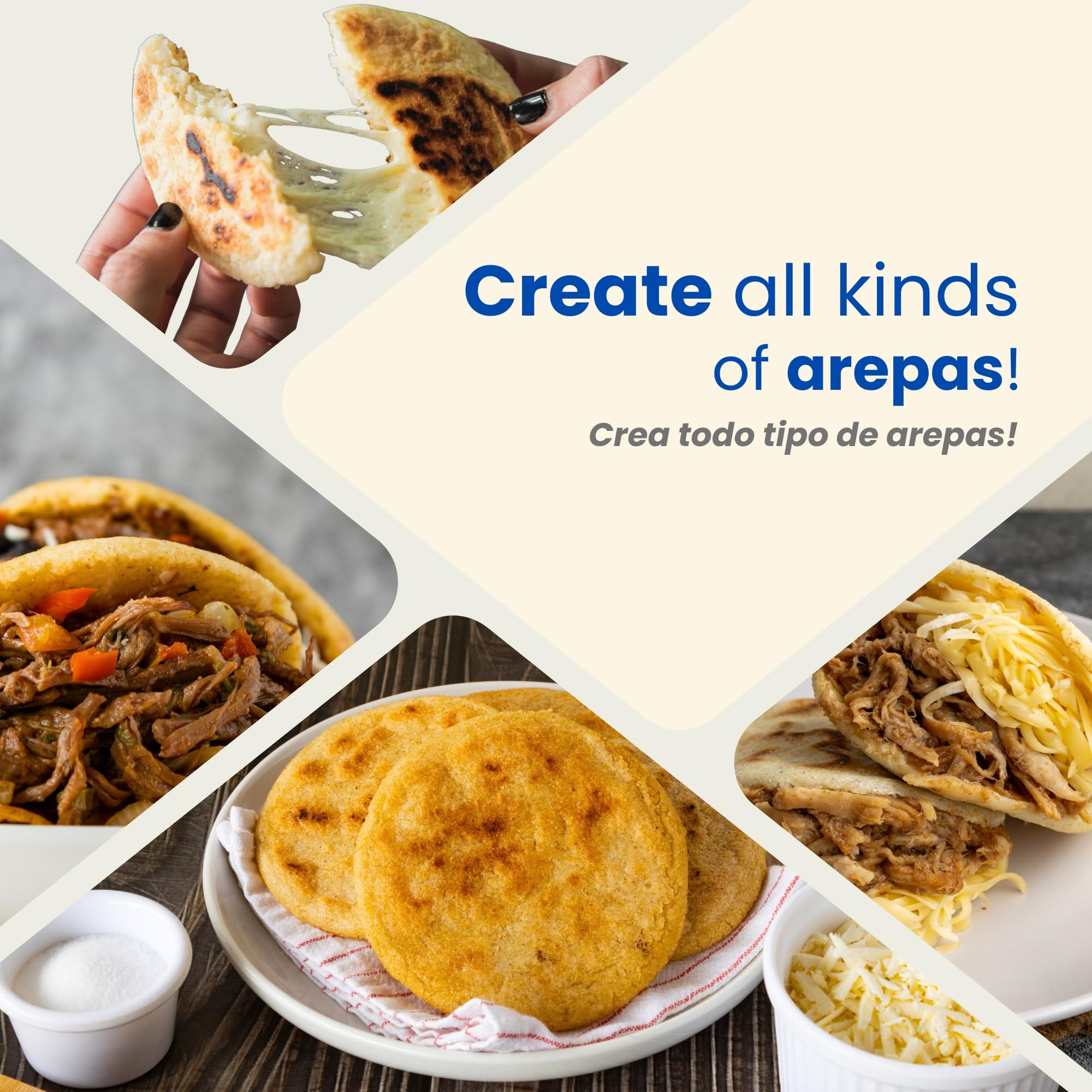 Molde para arepas – 3 tamaños (5.9 pulgadas, 4.3 pulgadas, 3.1 pulgadas) y doble grosor para Arepas colombianas perfectas, gorditas y más – Herramienta de cocina duradera, apta para alimentos, fácil