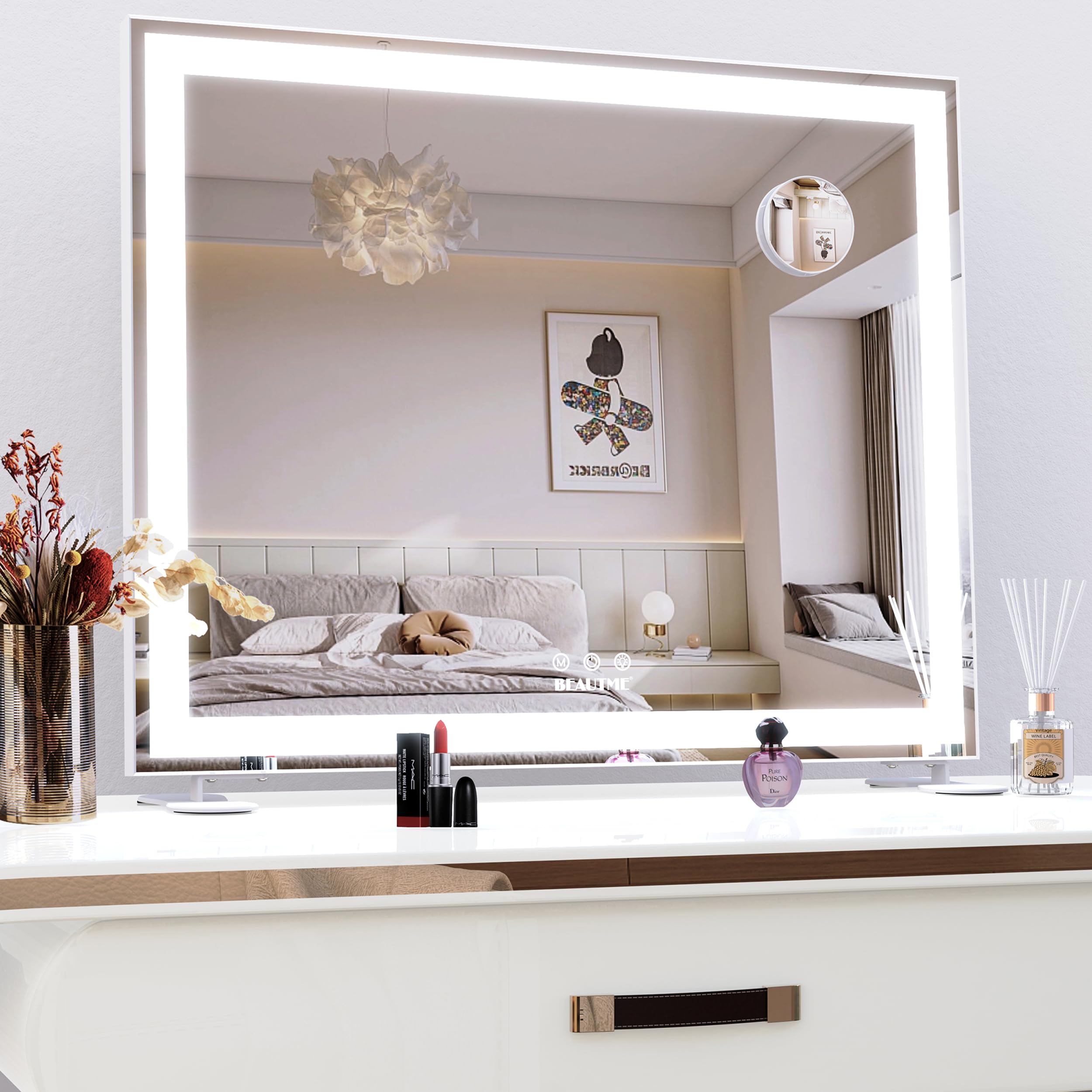 ANYHI Vanity Makeup Mirror With Lights, 91 X 62cm Hollywood Illuminated